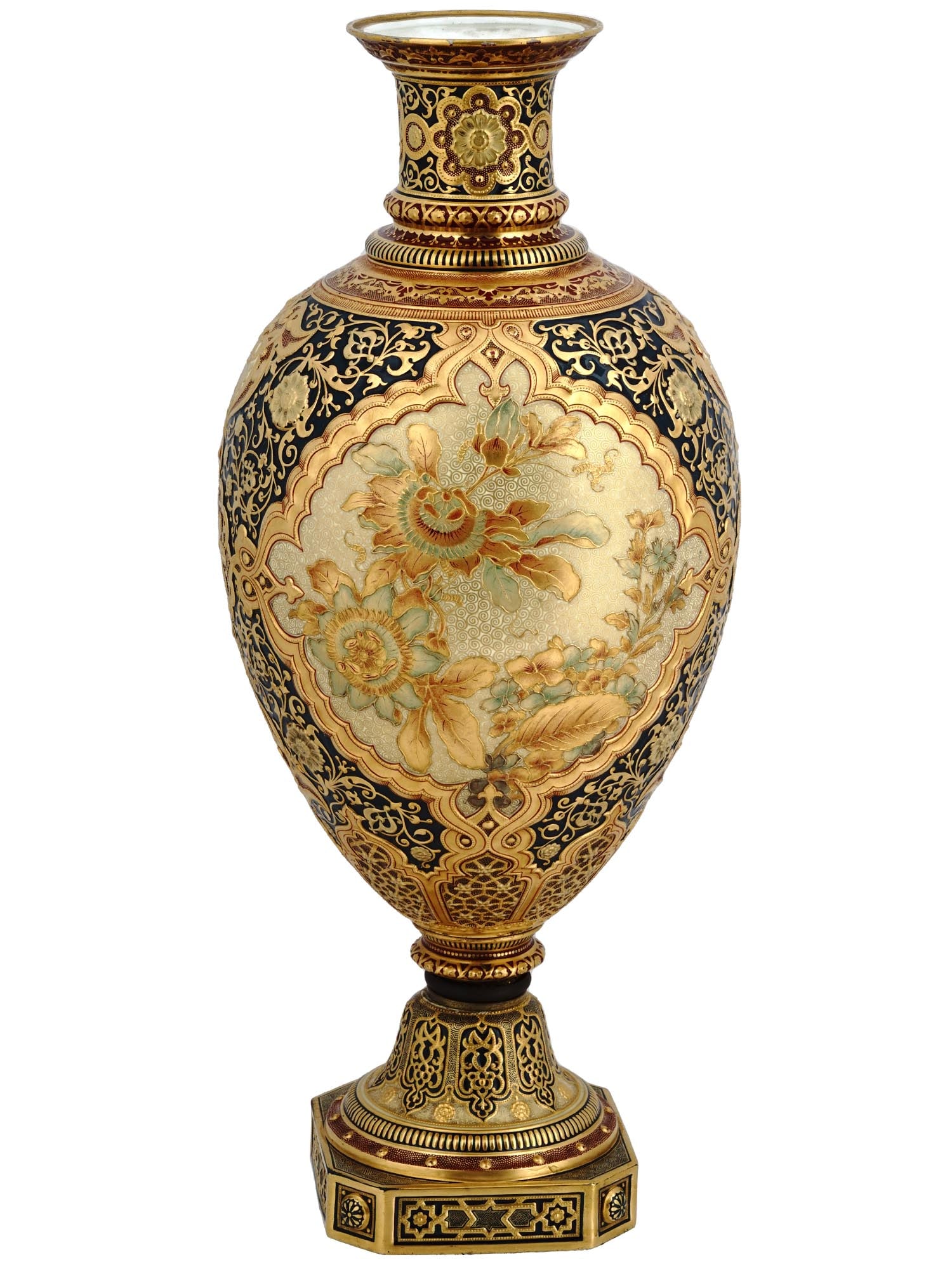 ANTIQUE ENGLISH ROYAL CROWN DERBY GILT PORCELAIN VASE (1 of 9)