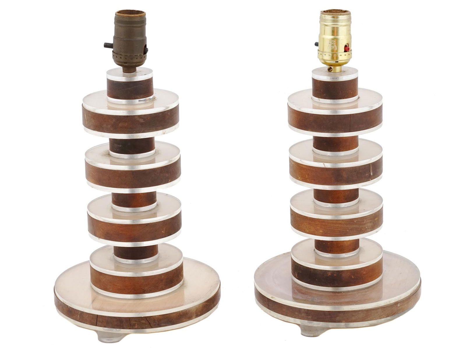 MID CENTURY MODERN WOODEN PLEXIGLASS TABLE LAMPS (1 of 5)