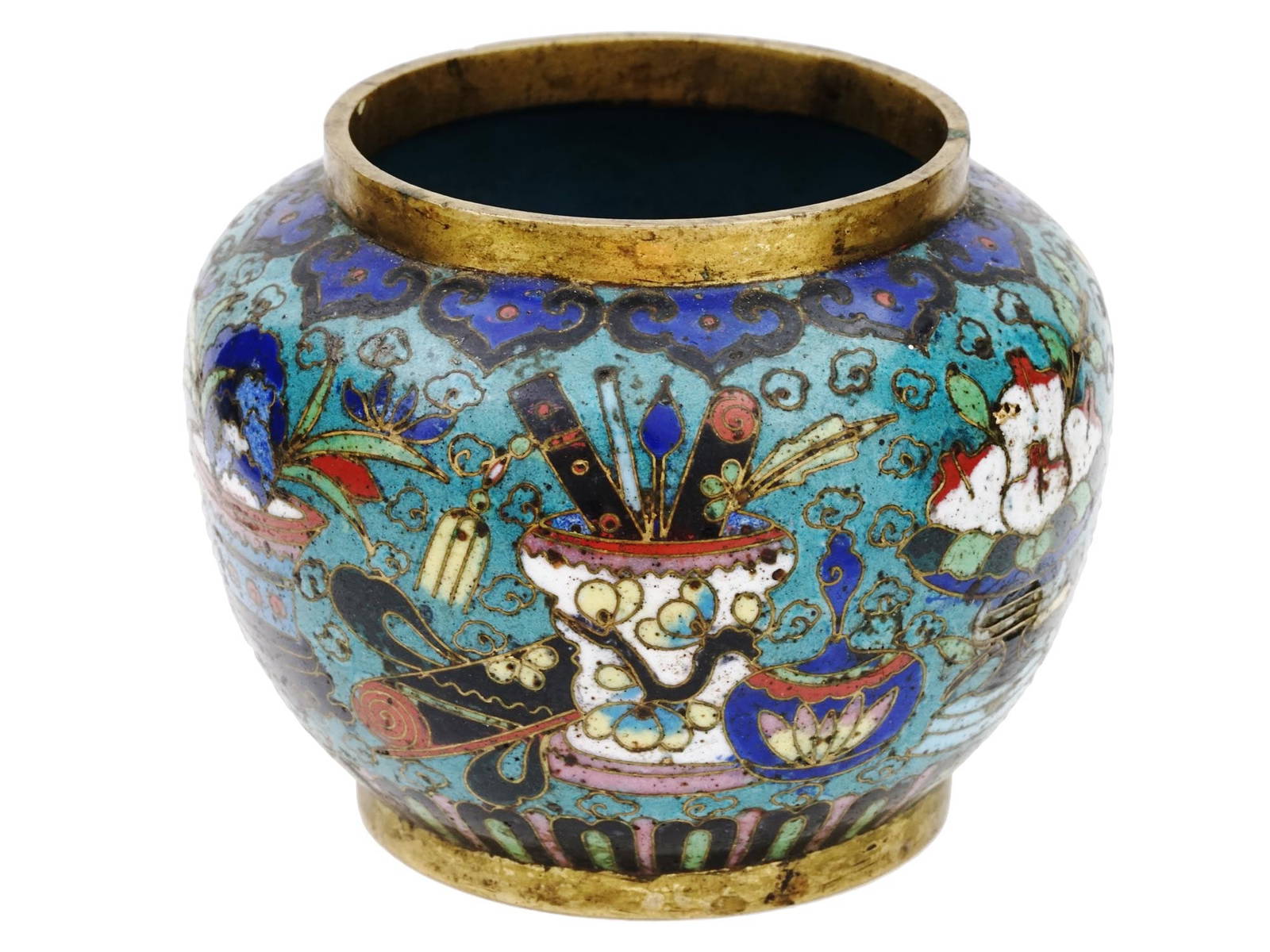 Antique Chinese Qing Cloisonne Miniature Vase Auction