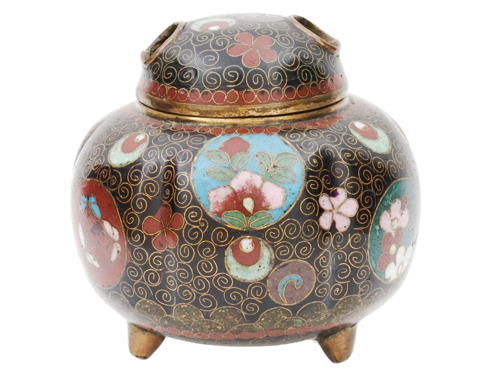 JAPANESE MEIJI ERA CLOISONNE ENAMEL INCENSE BURNER (1 of 7)