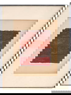 AGNES MARTIN ABSTRACT AMERICAN MIXED MEDIA PAINTING: Agnes Bernice Martin, American, 1912 to 2004, mixed media, oil and pencil, painting on paper depicting an abstract composition. Signed lower right. Framed. Agnes Martin is known for Biomorph to minima