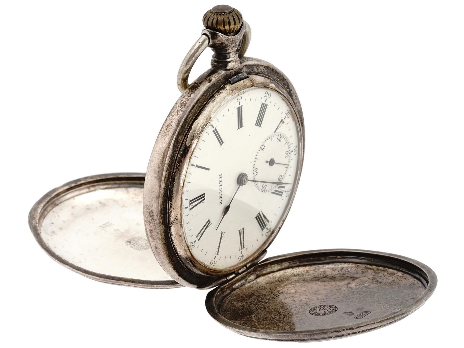 ZENITH GRAND PRIX PARIS SILVER POCKET WATCH IN CASE (1 of 10)