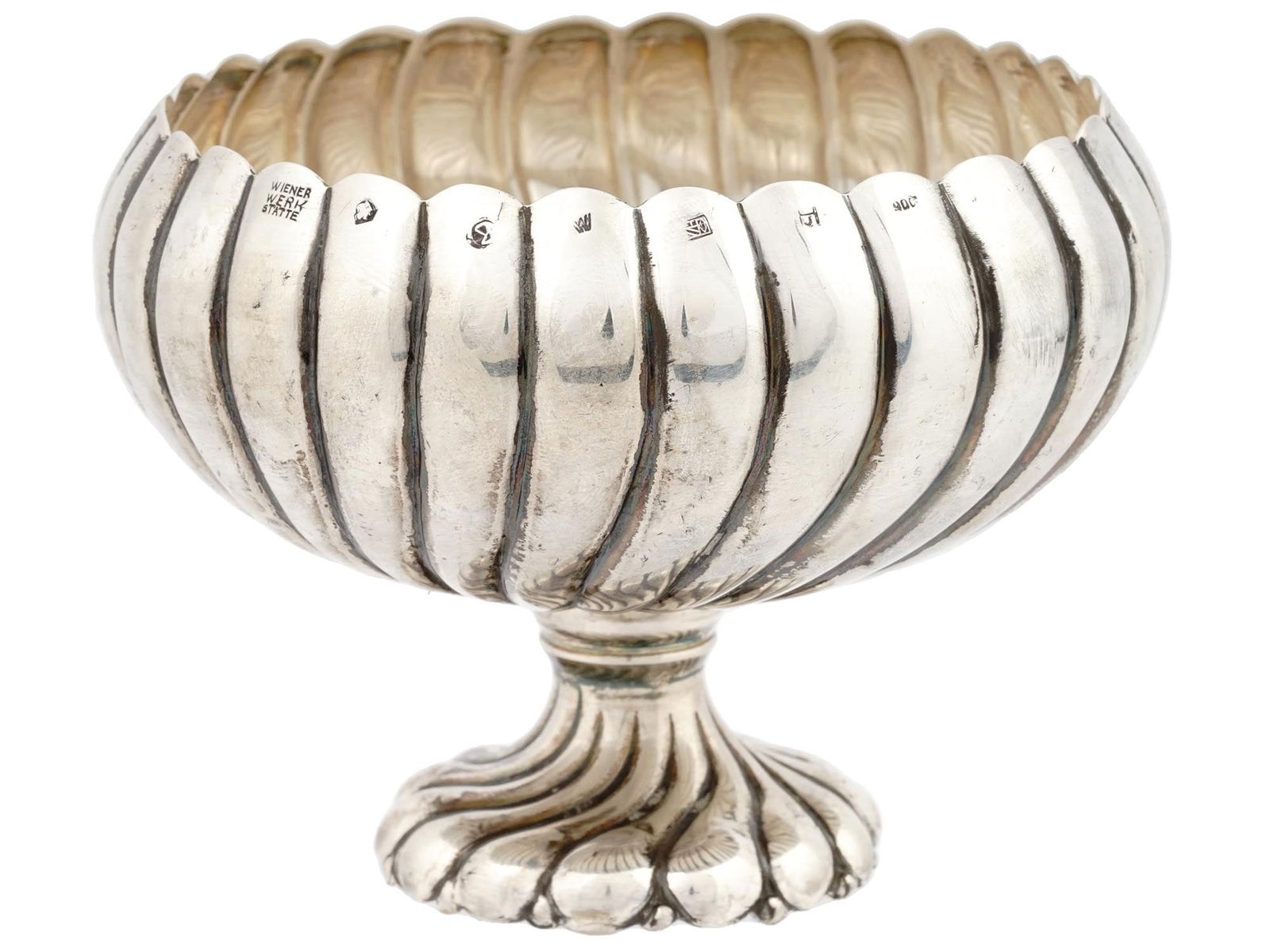 HOFFMAN WIENER WERKSTATTE SILVER LOBULATED BOWL (1 of 5)