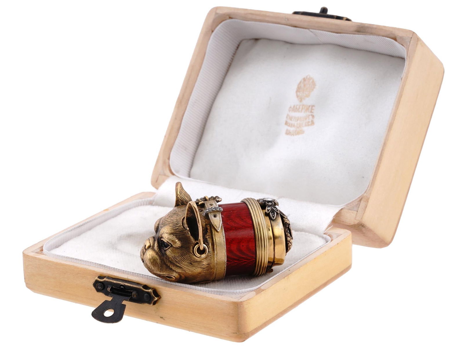 RUSSIAN GILT SILVER ENAMEL RUBY DIAMONDS PILL BOX (1 of 12)