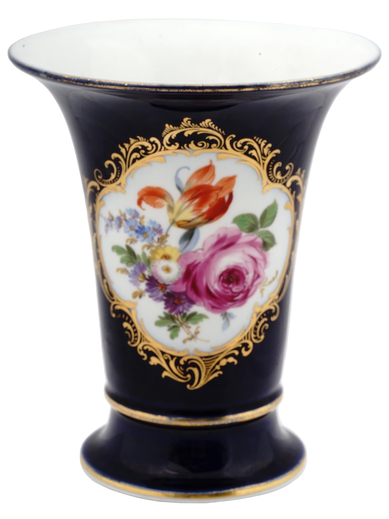 ANTIQUE 19 C GERMAN MEISSEN PORCELAIN FLOWER VASE (1 of 5)