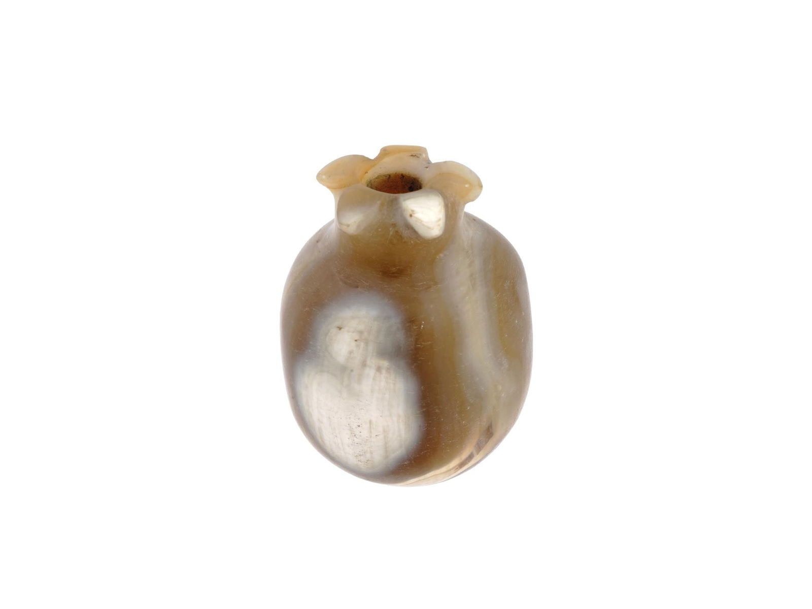 ANCIENT EGYPT AGATE POMEGRANATE SHAPED BOTTLE (1 of 6)