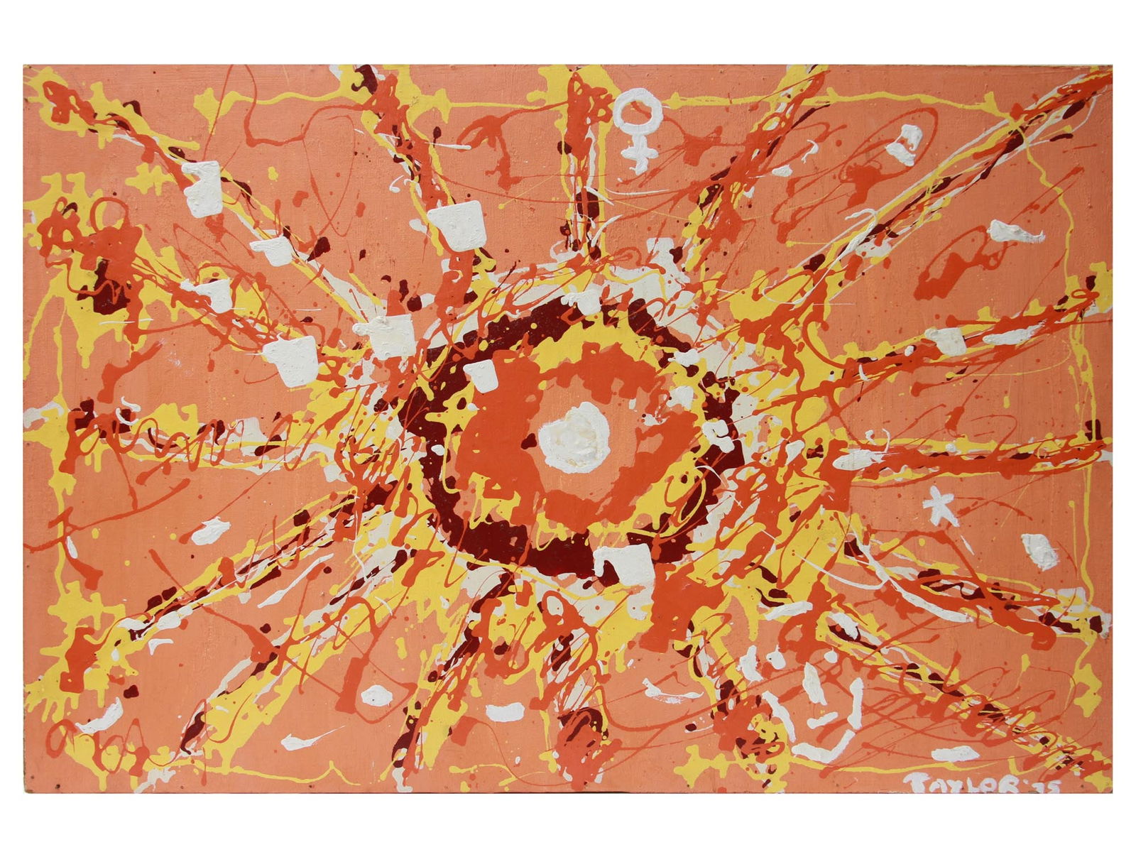 MODERN ABSTRACT OIL PAINTING SIGNED BY TAYLOR (1 of 8)