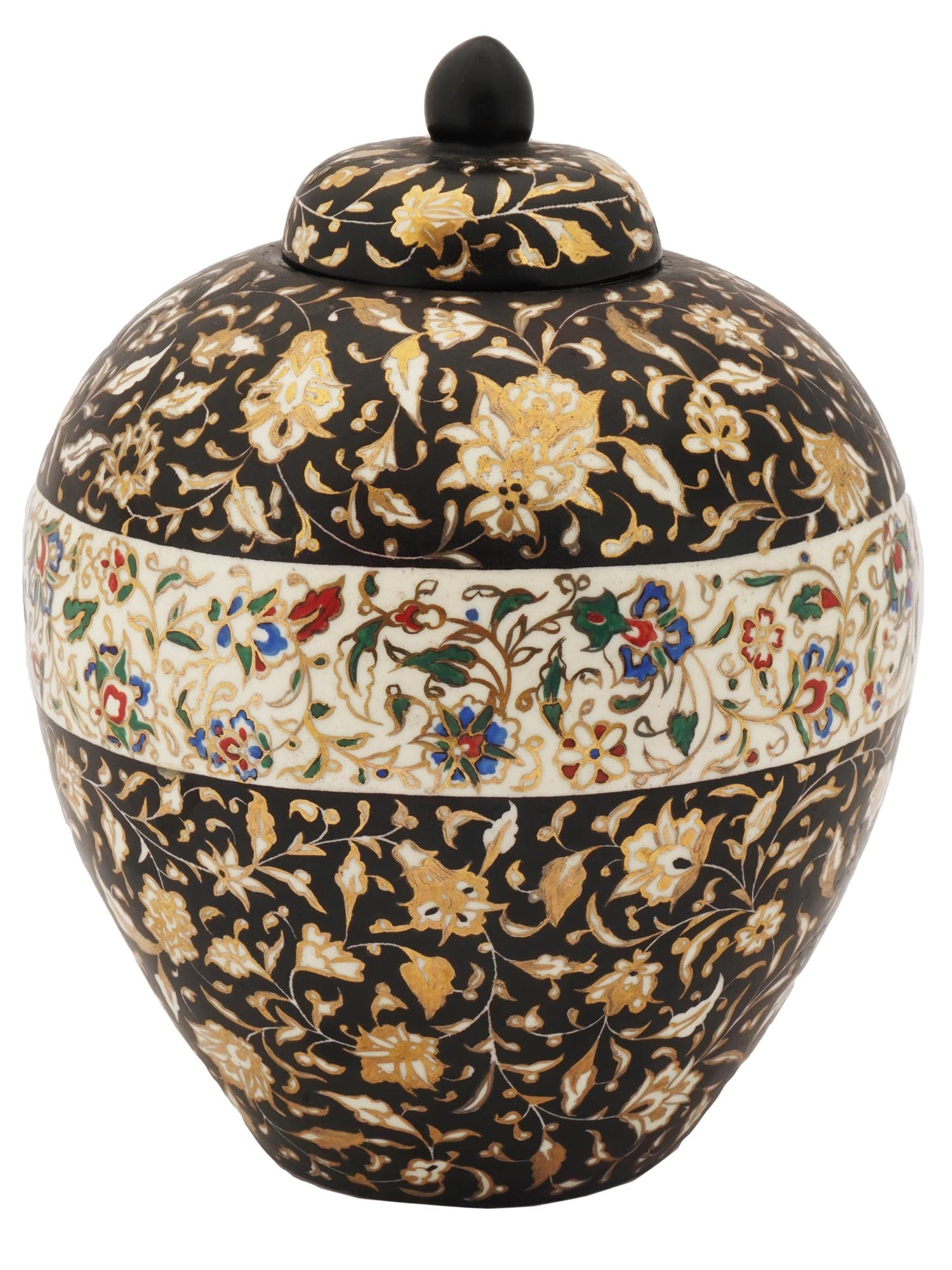 VINTAGE ORIENTAL DESIGNED CERAMIC LIDDED VESSEL (1 of 7)