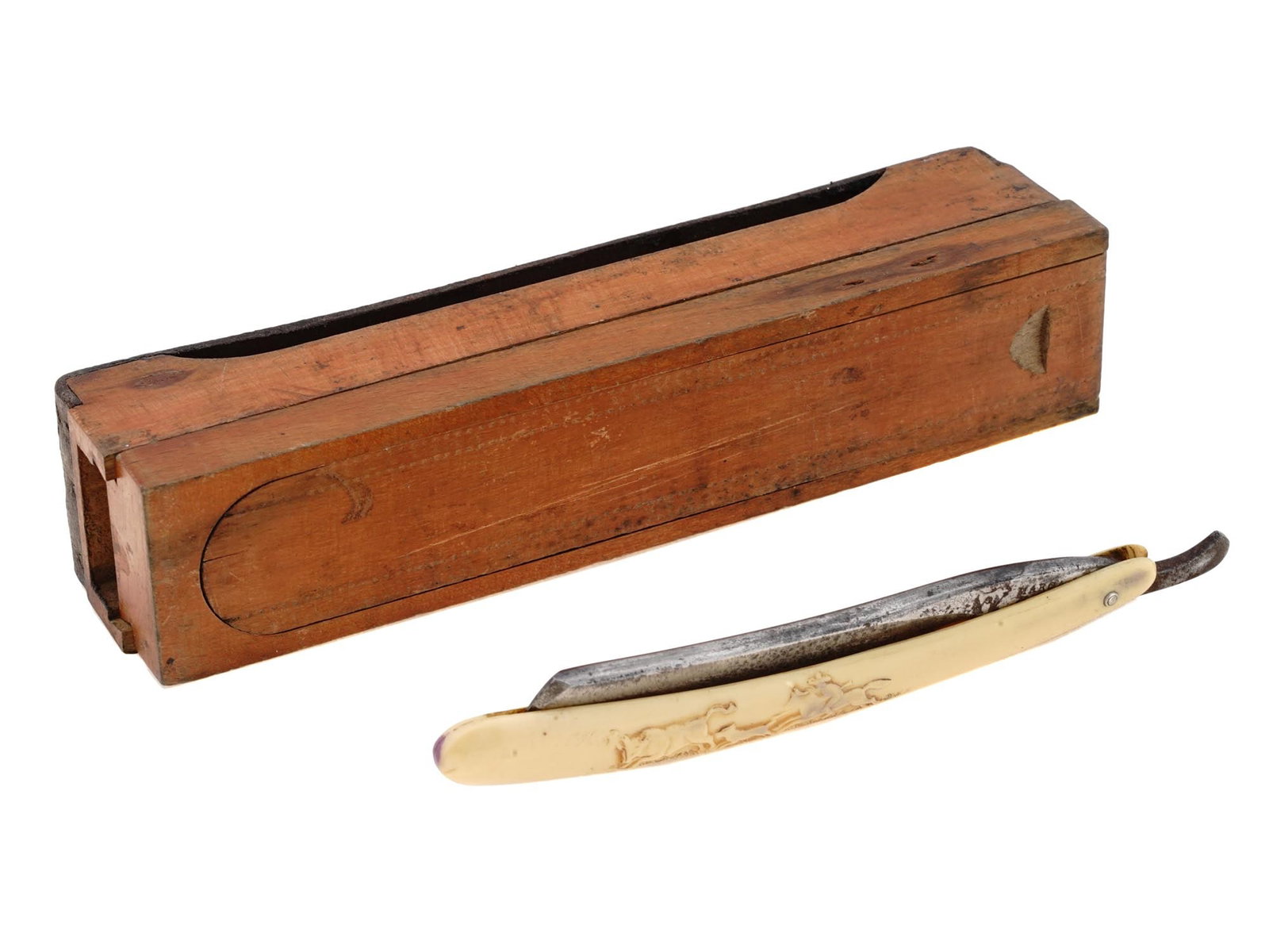 ANTIQUE GERMAN BAKELITE SHAVING RAZOR IN CASE (1 of 9)