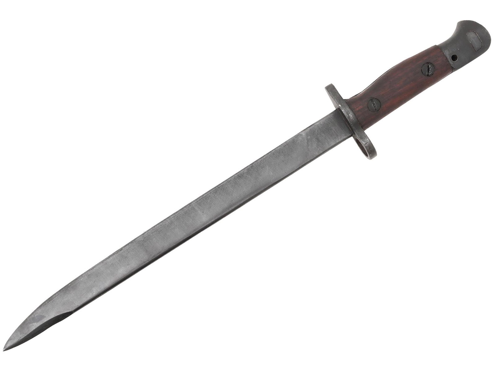 BRITISH PATTERN 1907 LEE ENFIELD RIFLE BAYONET: A British Pattern 1907 bayonet, officially called the Sword bayonet, designed to be used with the Short Magazine Lee Enfield rifle. The Pattern 1907 bayonet was used by the British and Commonwealth fo