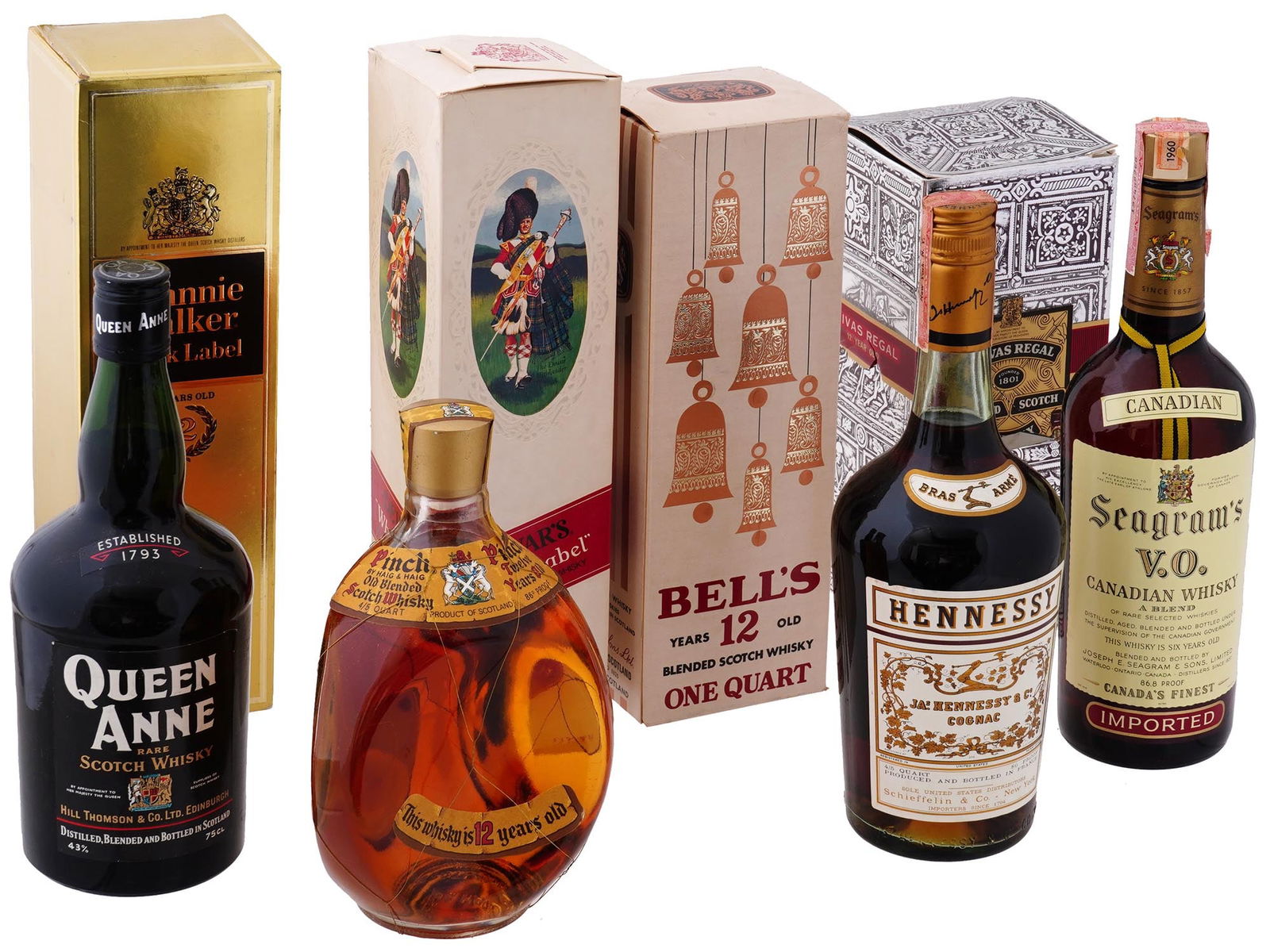 COLLECTION OF ALCOHOL DRINKS IN VINTAGE BOTTLES (1 of 6)
