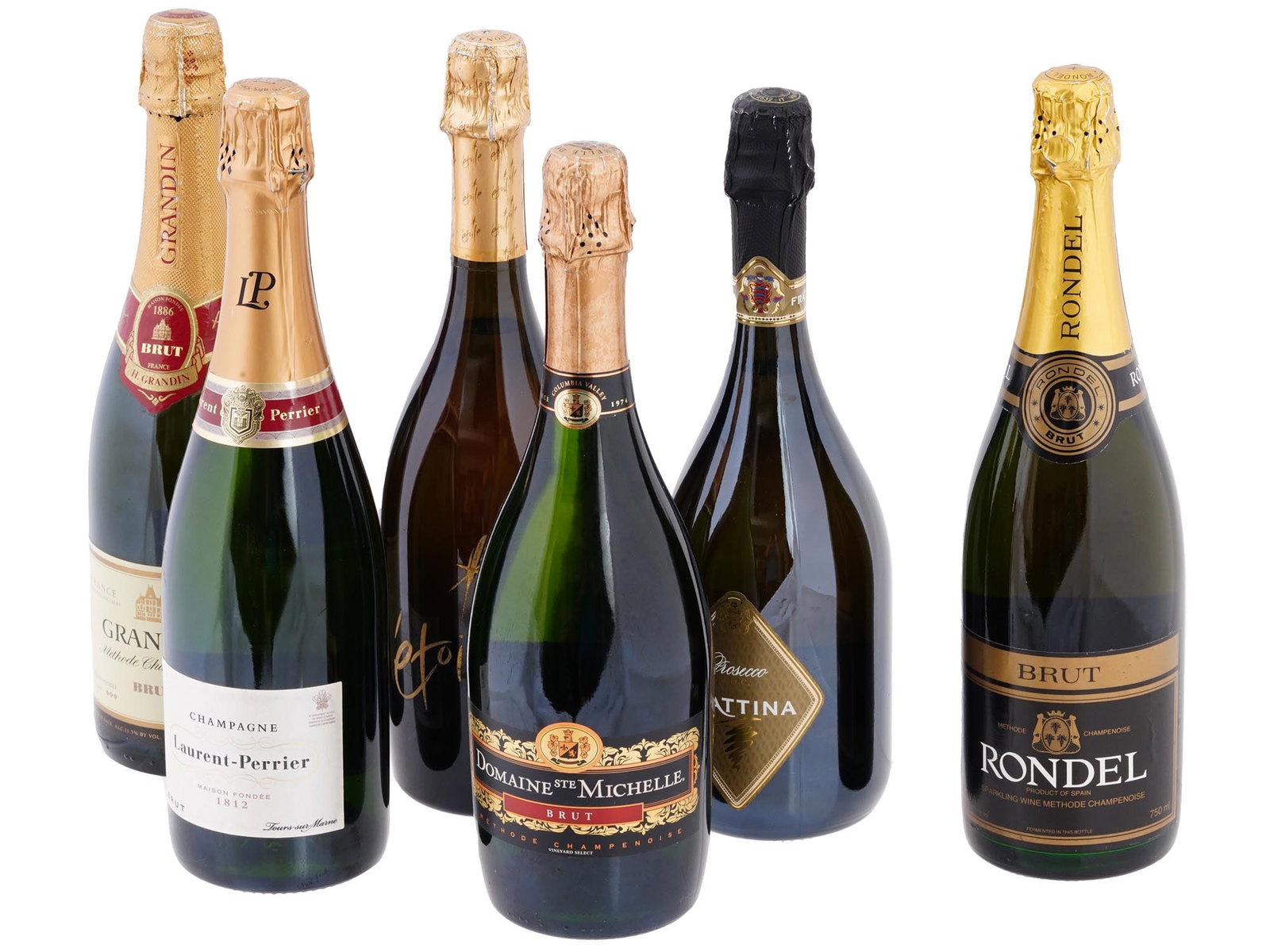 SPARKLING WINES AND CHAMPAGNES BOTTLES COLLECTION: A collection of vintage liqueur, each enclosed within a distinctive bottle. This ensemble offers a delightful selection of sparkling wines and champagnes, embodying the celebratory spirit and sophisti