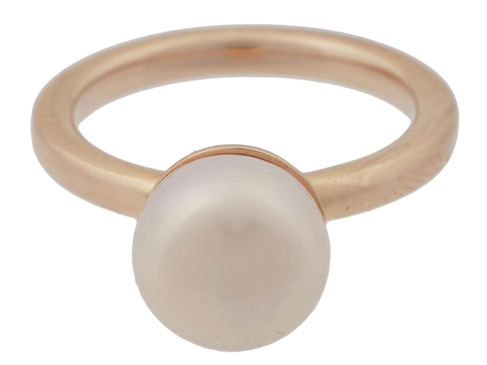 18K PINK GOLD ENCRUSTED PEARL LADIES JEWELRY RING (1 of 6)