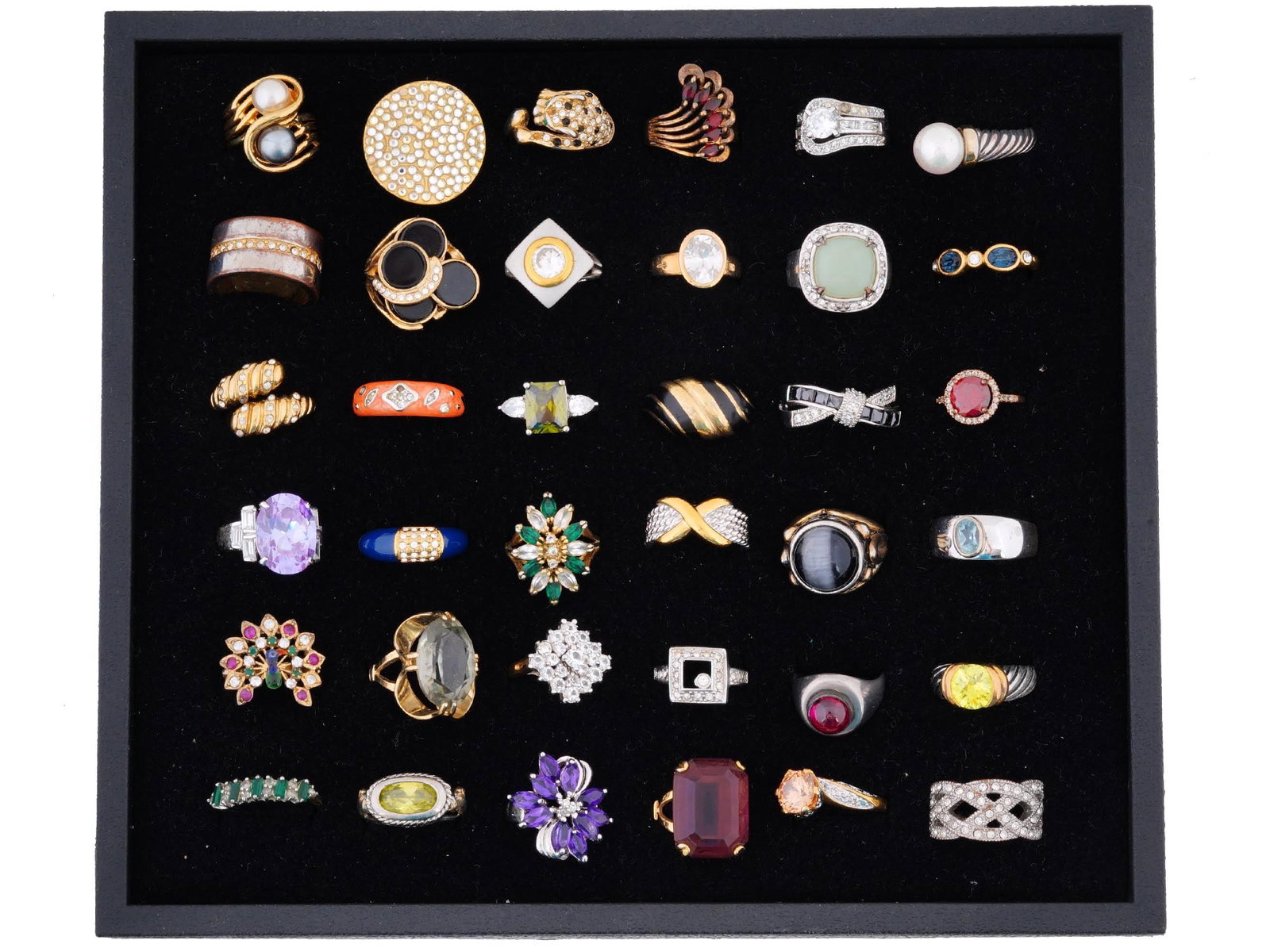 ASSORTED SEMI PRECIOUS STONE STATEMENT RINGS (1 of 6)