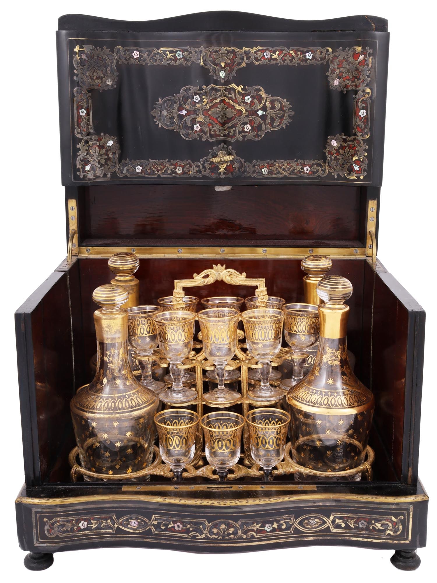 ANTIQUE FRENCH NAPOLEON III LIQUEUR DECANTER SET (1 of 5)
