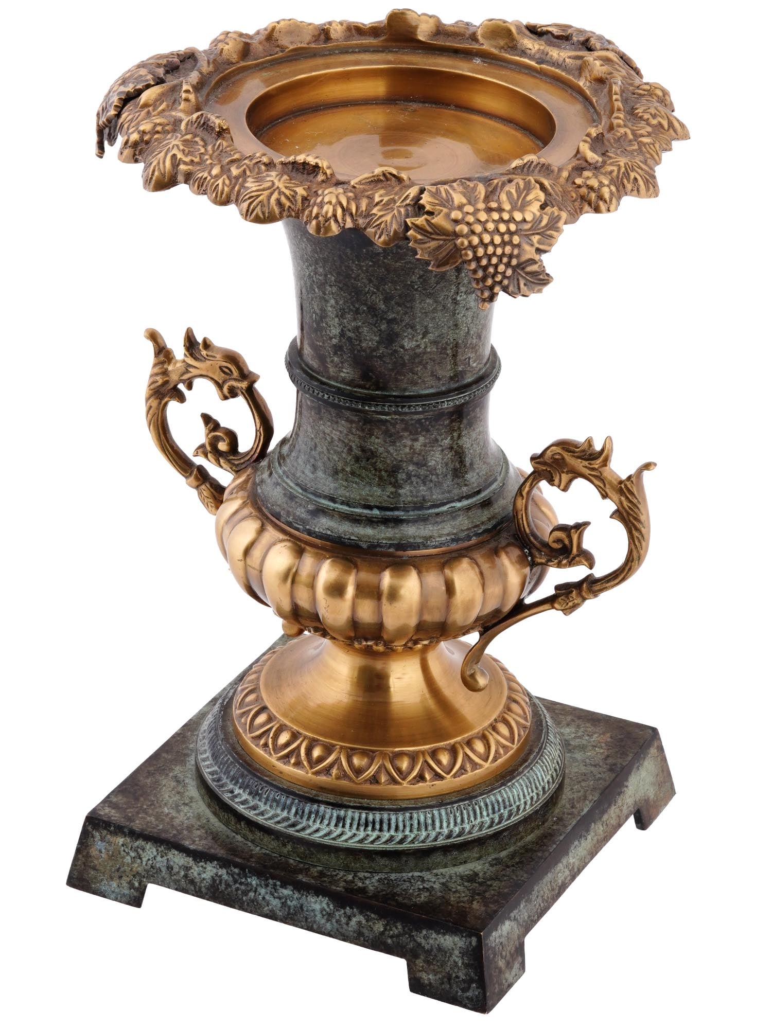 ANTIQUE NEOCLASSIC GILT AND PATINATED BRONZE VASE (1 of 10)