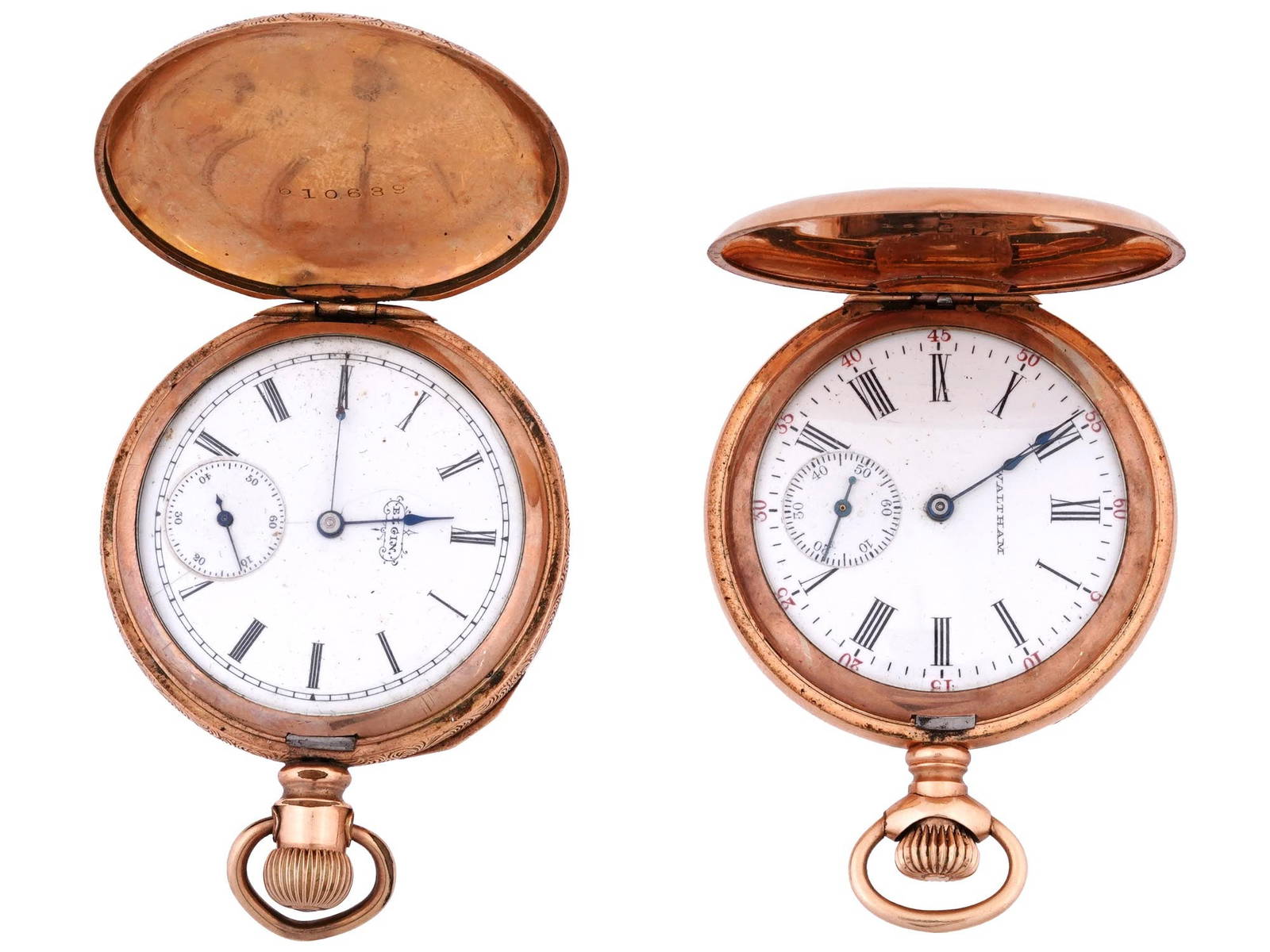 Antique 10k Gold Filled Pocket Watches By Elgin Waltham Auction