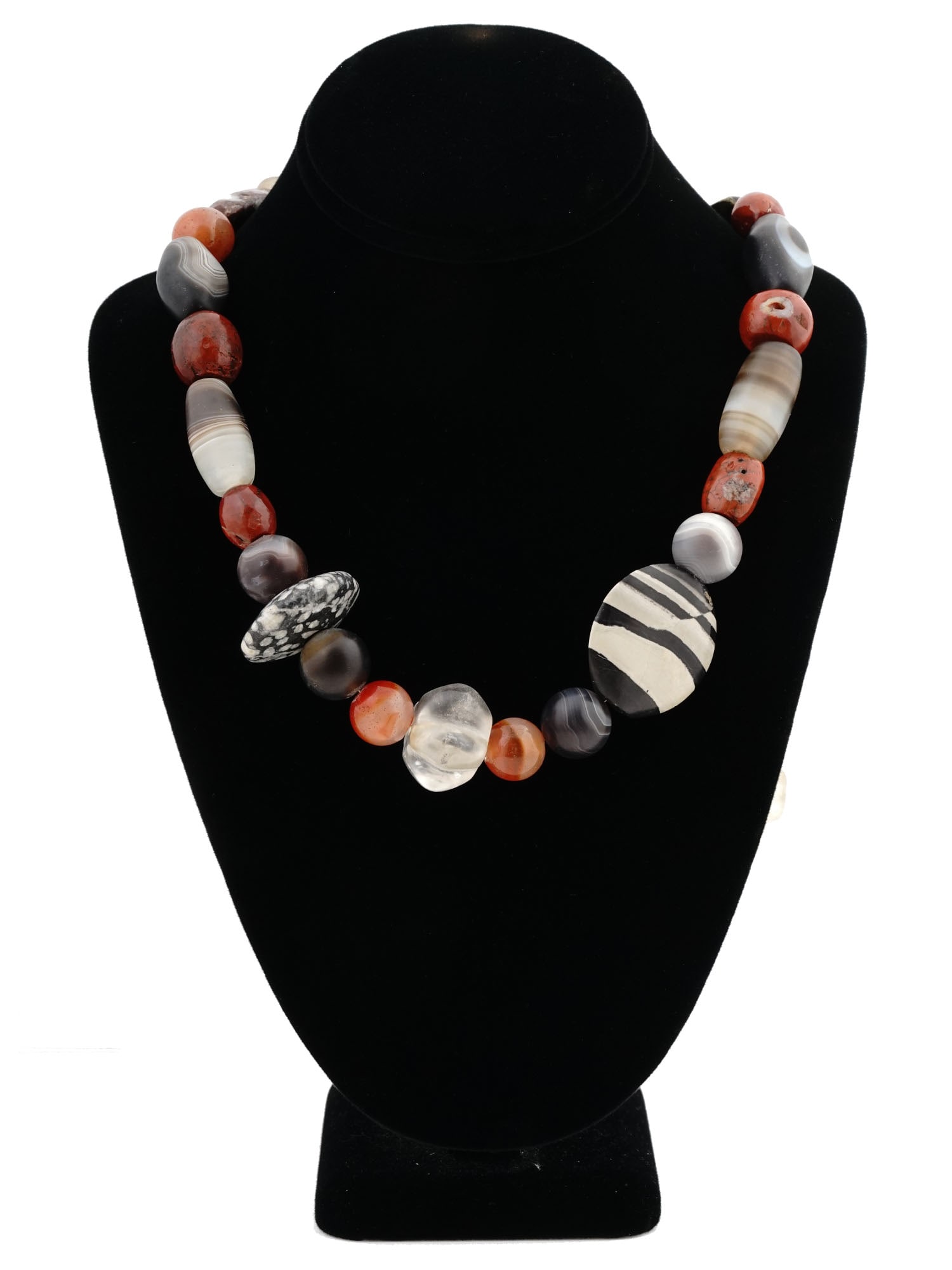 LARGE ANTIQUE GLASS PASTE BEADS NECKLACE (1 of 6)