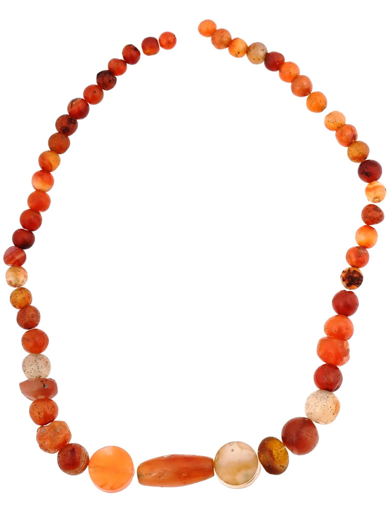 ANCIENT ROMAN CARNELIAN AND AGATE BEADED NECKLACE (1 of 7)