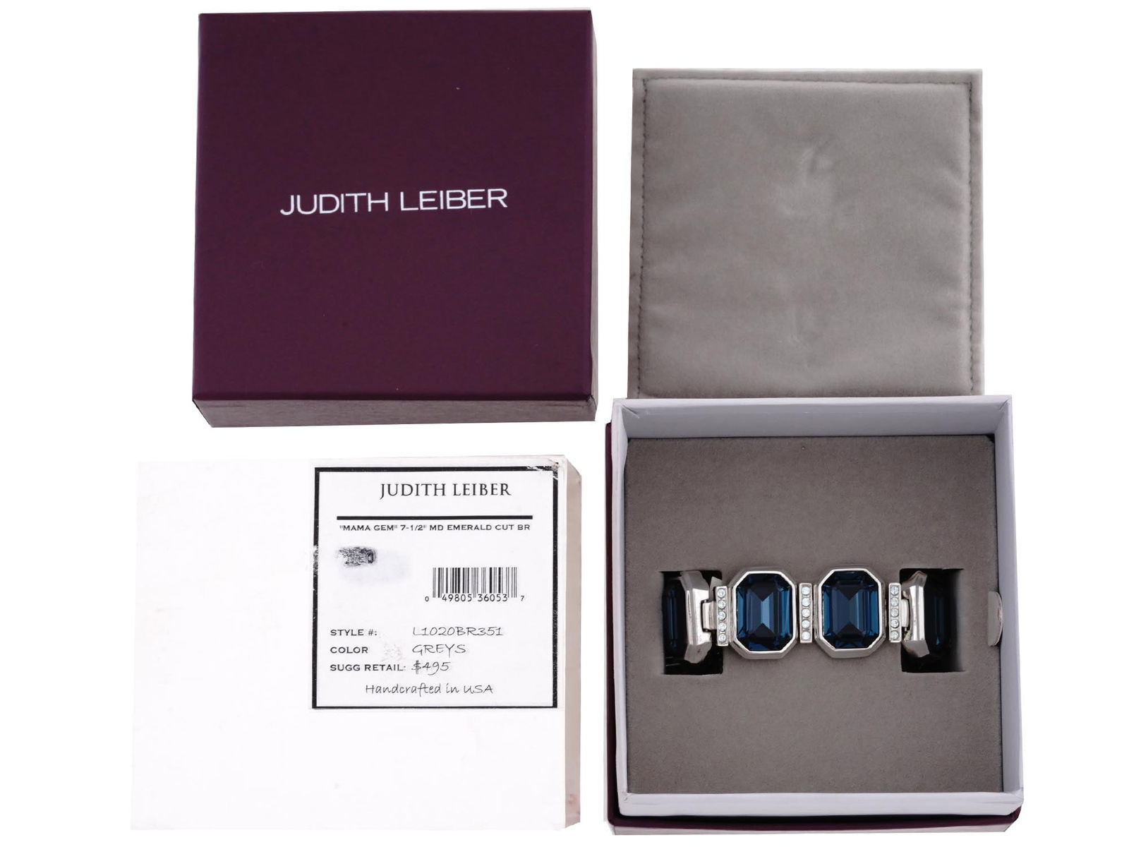 VINTAGE JUDITH LEIBER EMERALD CUT SWAROVSKI BRACELET (1 of 10)