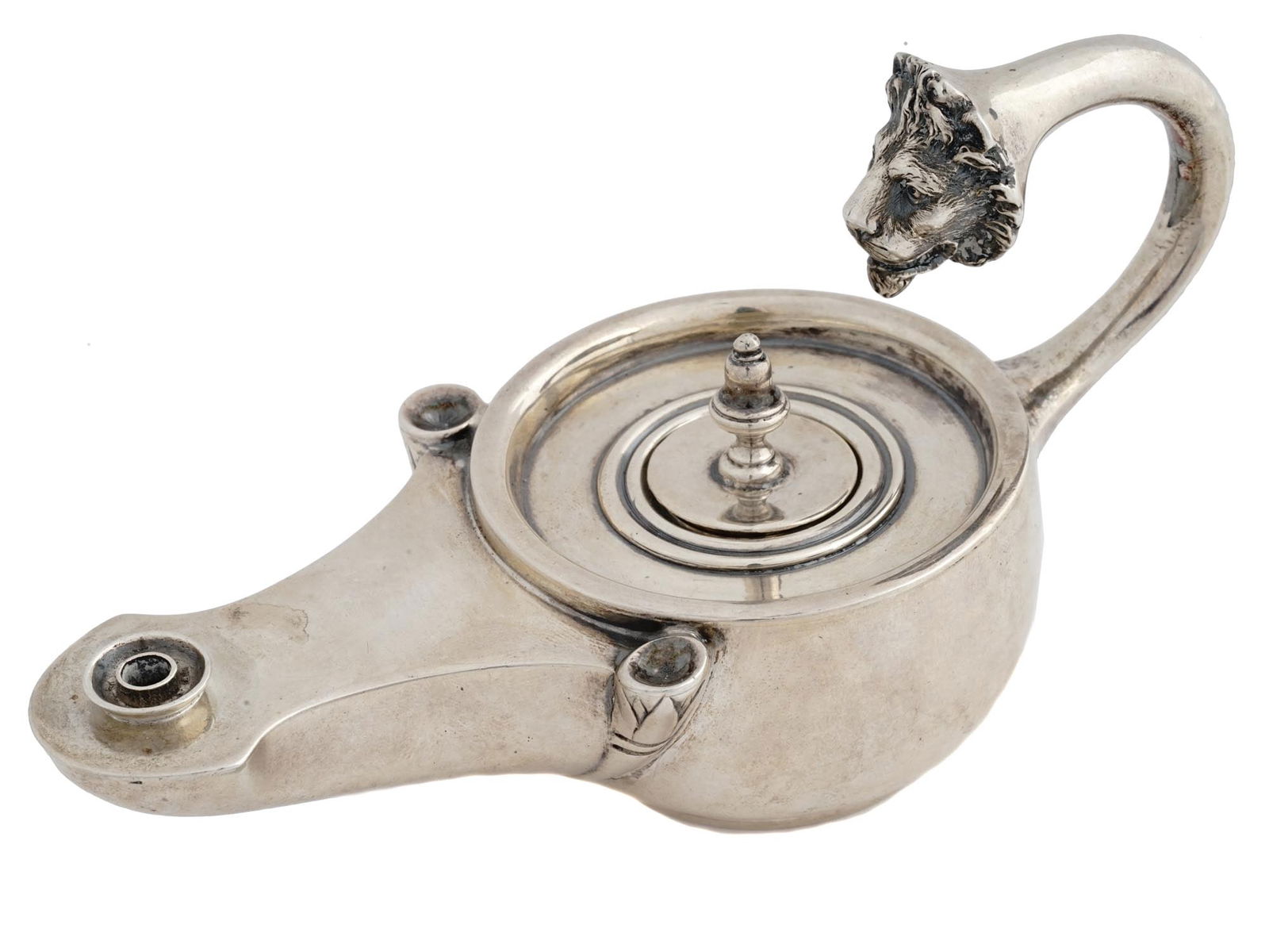 ANTIQUE ENGLISH STERLING SILVER ALLADINS OIL LAMP (1 of 9)