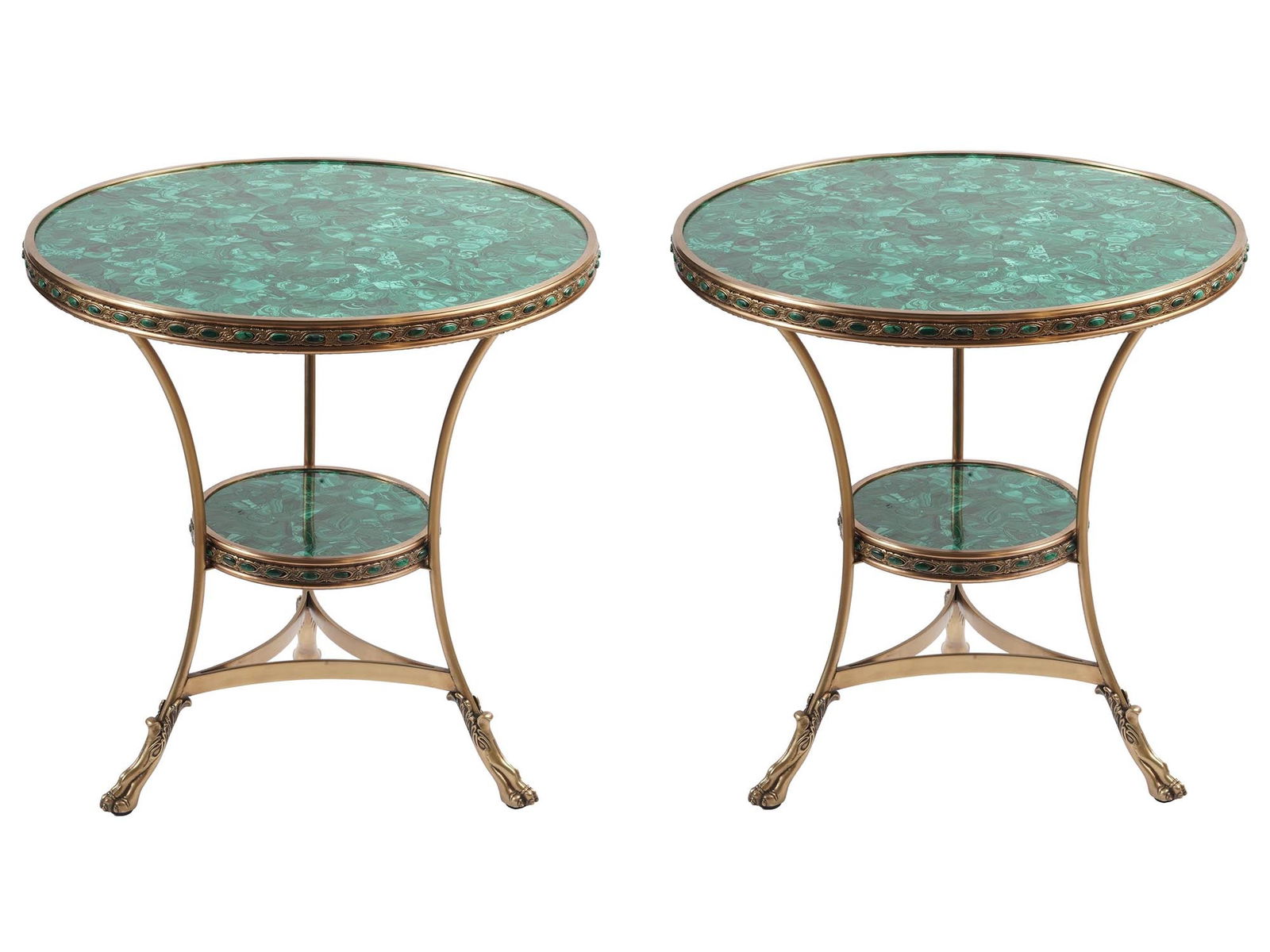 ANTIQUE FRENCH LOUIS XVI MALACHITE, BRONZE TABLES (1 of 12)