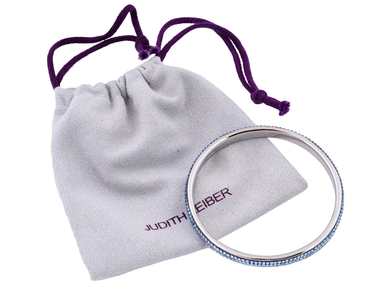 JUDITH LEIBER CRYSTAL SLIM SHIMMY THIN PAVE BANGLE (1 of 5)