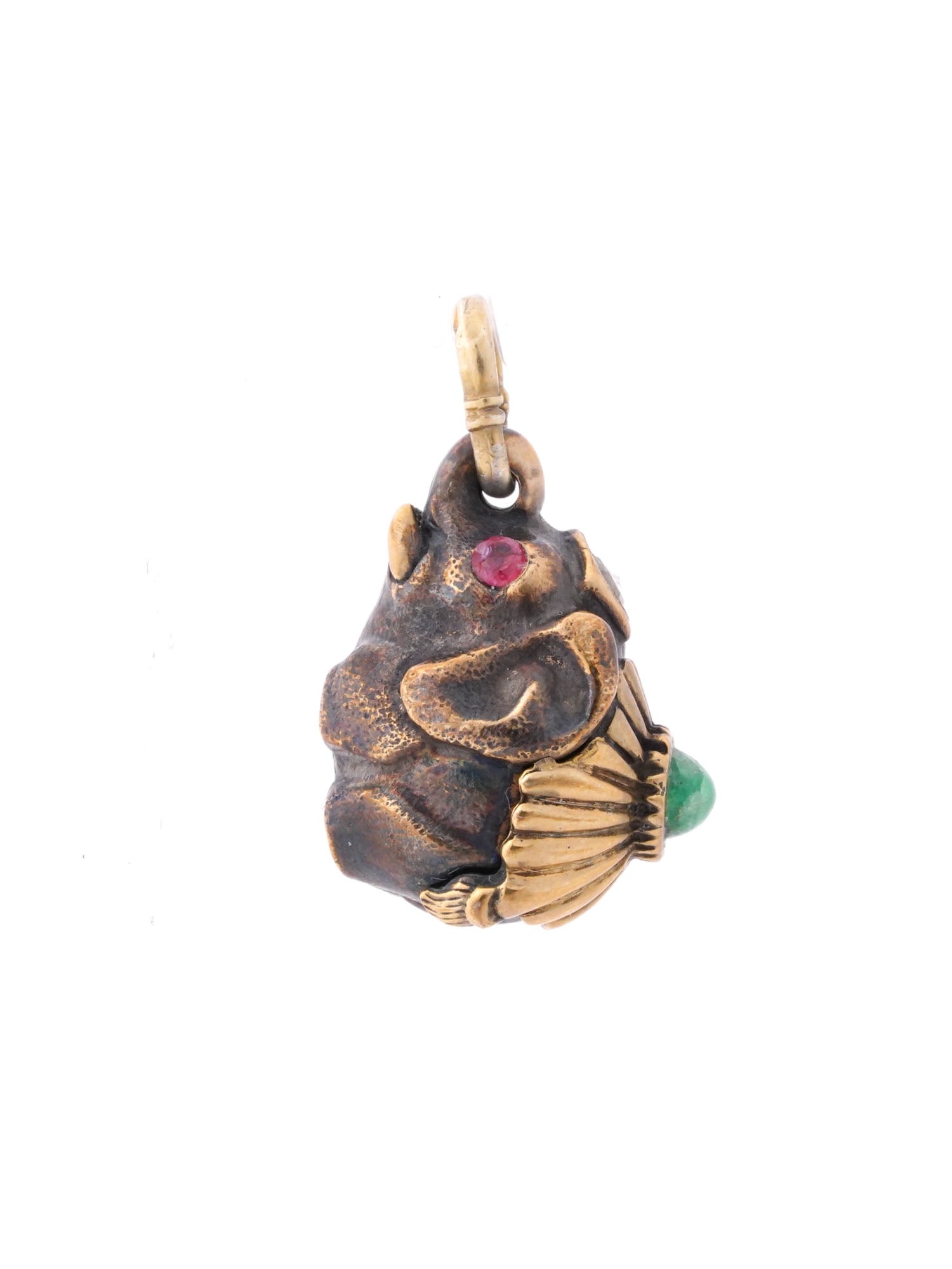 RUSSIAN 88 GILT SILVER GEMSTONE ELEPHANT EGG PENDANT (1 of 9)