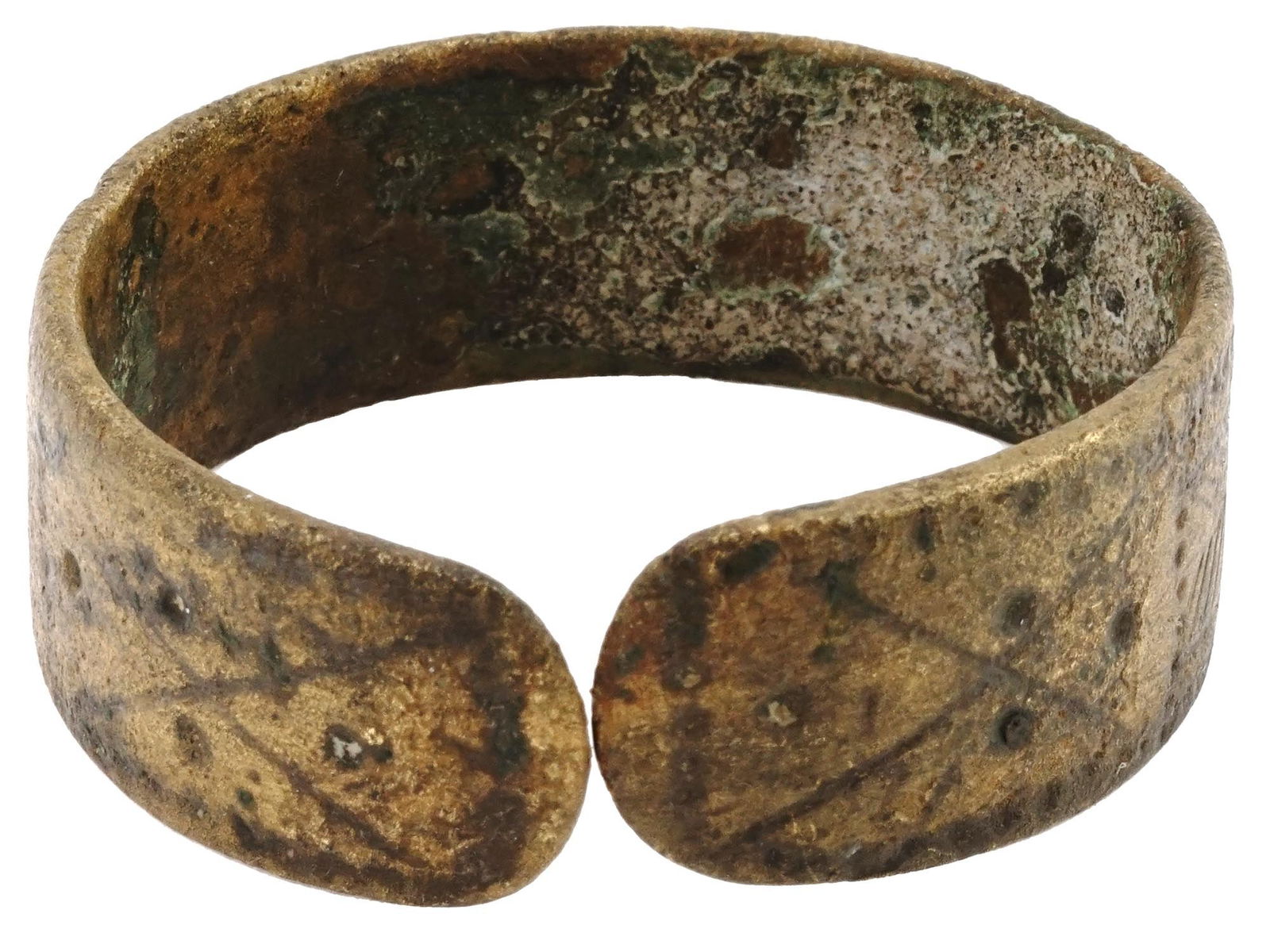 ANCIENT ROMAN BRONZE BANGLE BRACELET CA 2ND C AD (1 of 5)