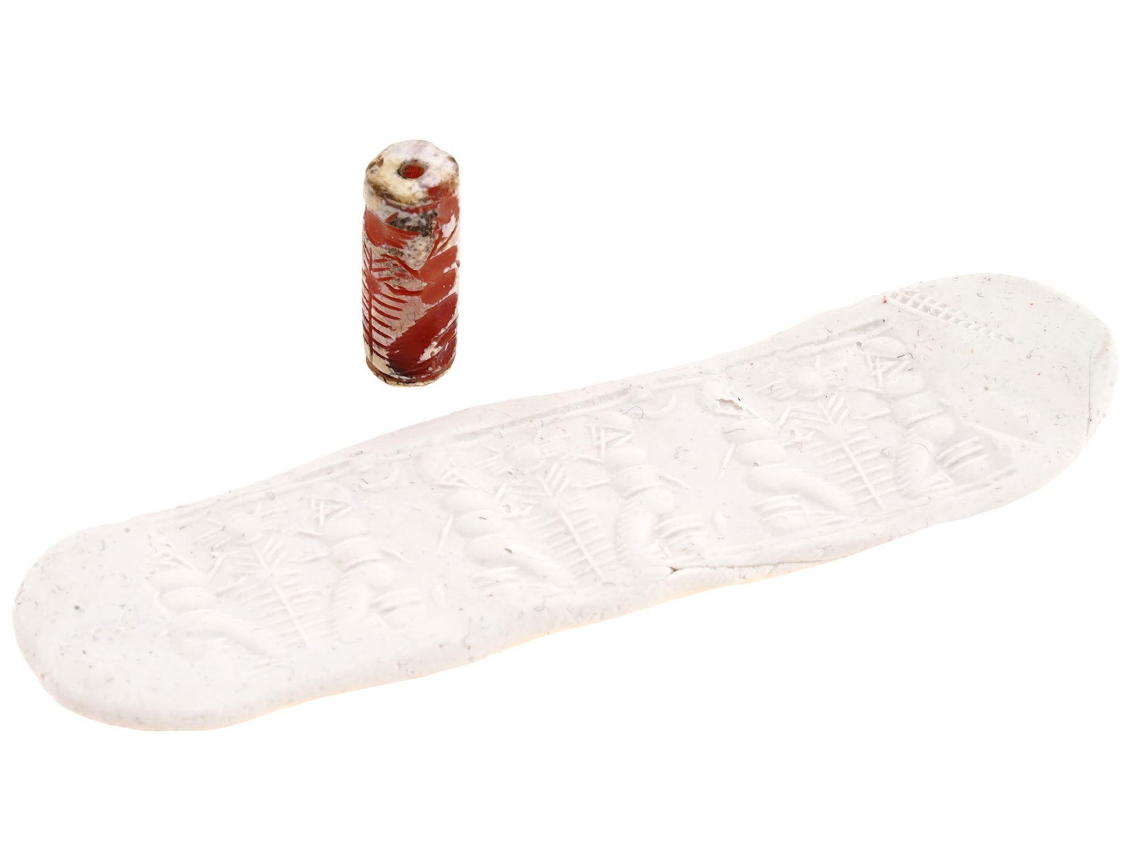 ANCIENT MIDDLE EASTERN CARNELIAN AGATE CYLINDER SEAL (1 of 8)