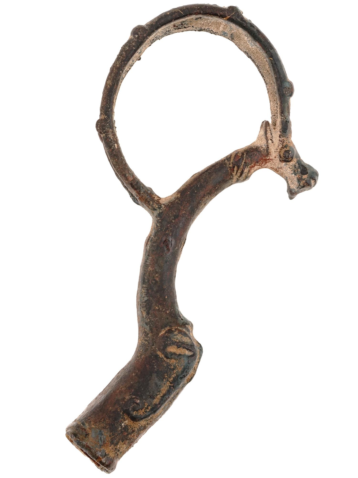 ANCIENT LURISTAN BRONZE IBEX WHETSTONE FINIAL (1 of 7)