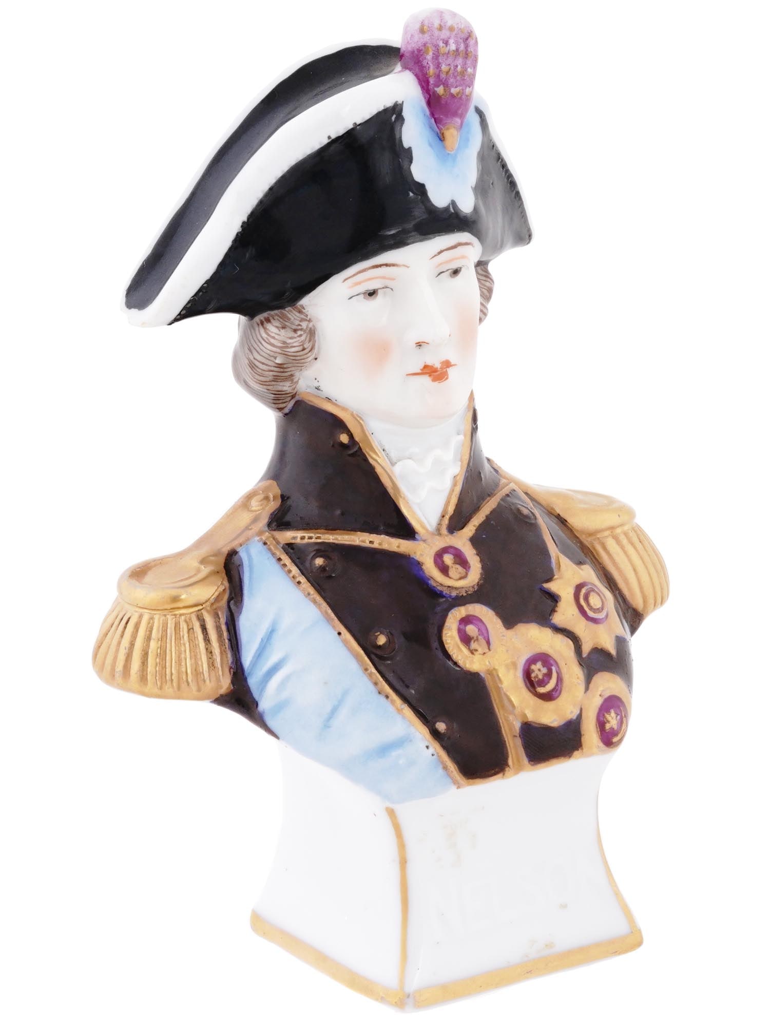 ANTIQUE GERMAN PORCELAIN BUST OF ADMIRAL LORD NELSON (1 of 10)