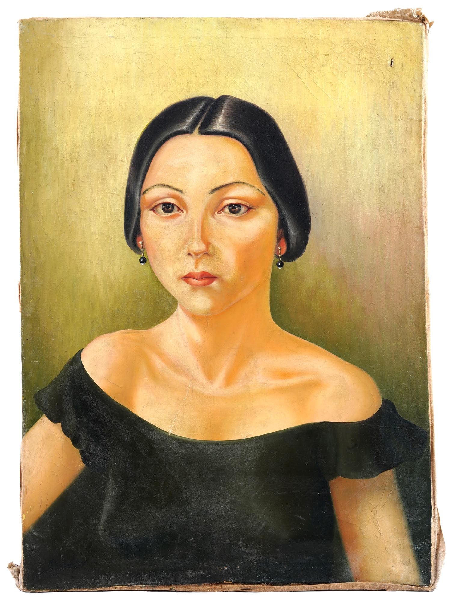 MODERN AMERICAN SCHOOL FEMALE PORTRAIT OIL PAINTING (1 of 6)