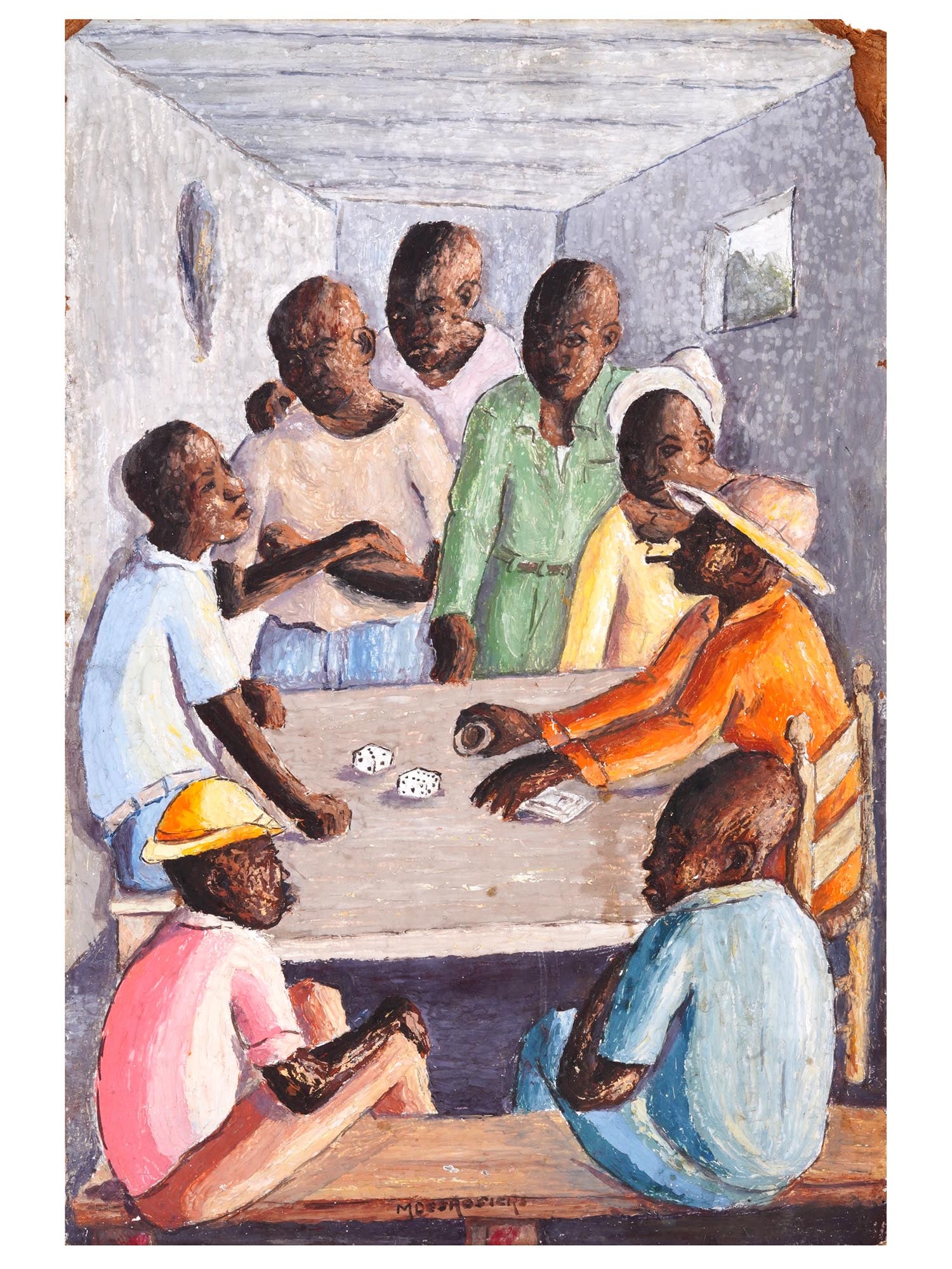 HAITIAN DICE OIL PAINTING BY MILTHIADE DESROSIERS (1 of 8)