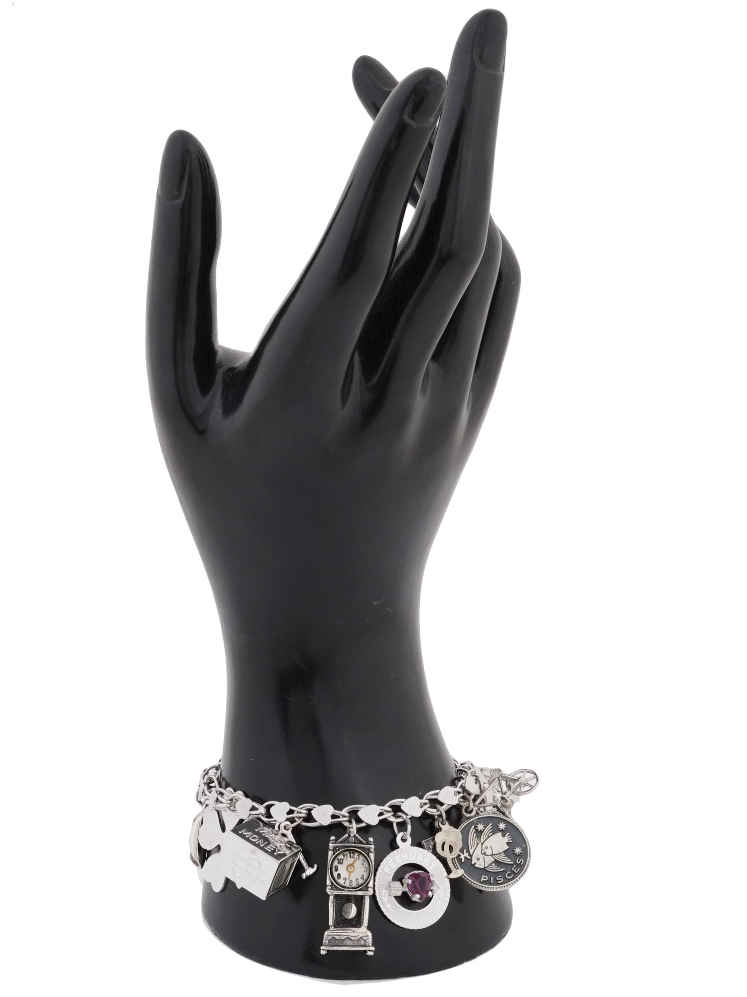 VINTAGE STERLING SILVER ENAMEL CHARM BRACELET (1 of 6)