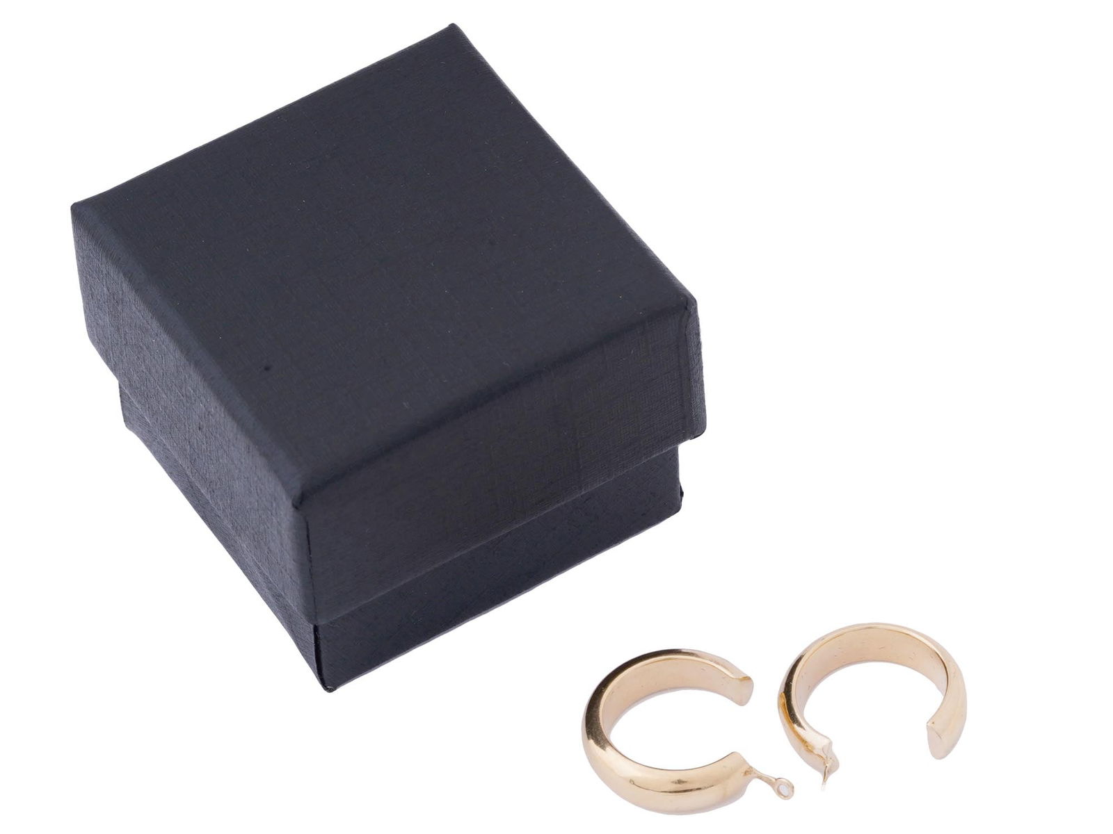 VINTAGE 14K YELLOW GOLD OPEN HOOP EARRINGS (1 of 6)