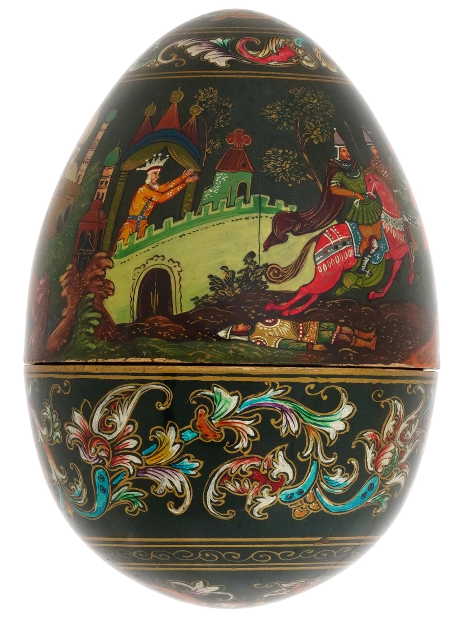 RUSSIAN LACQUER EASTER EGG CASKET RUSLAN AND LYUDMILA (1 of 5)