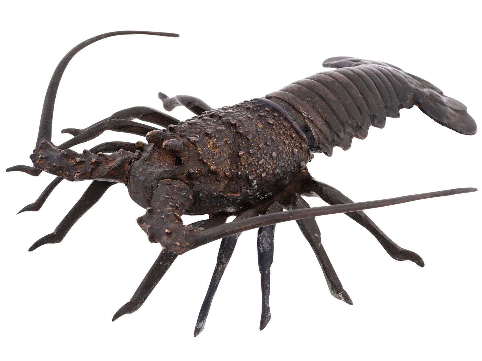 ANTIQUE JAPANESE LOBSTER PATINATED BRONZE SCULPTURE (1 of 7)