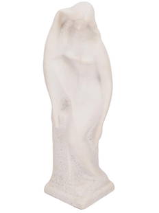 AMERICAN WOMAN MARBLE SCULPTURE BY VINCENT GLINSKY: Vincent Glinsky, Russian, American, French, 1895 to 1975, a marblestone sculpture depicting a female figure. Signed, V. Glinsky, and copyright, on a base. Vincent Glinsky was an American sculptor. He