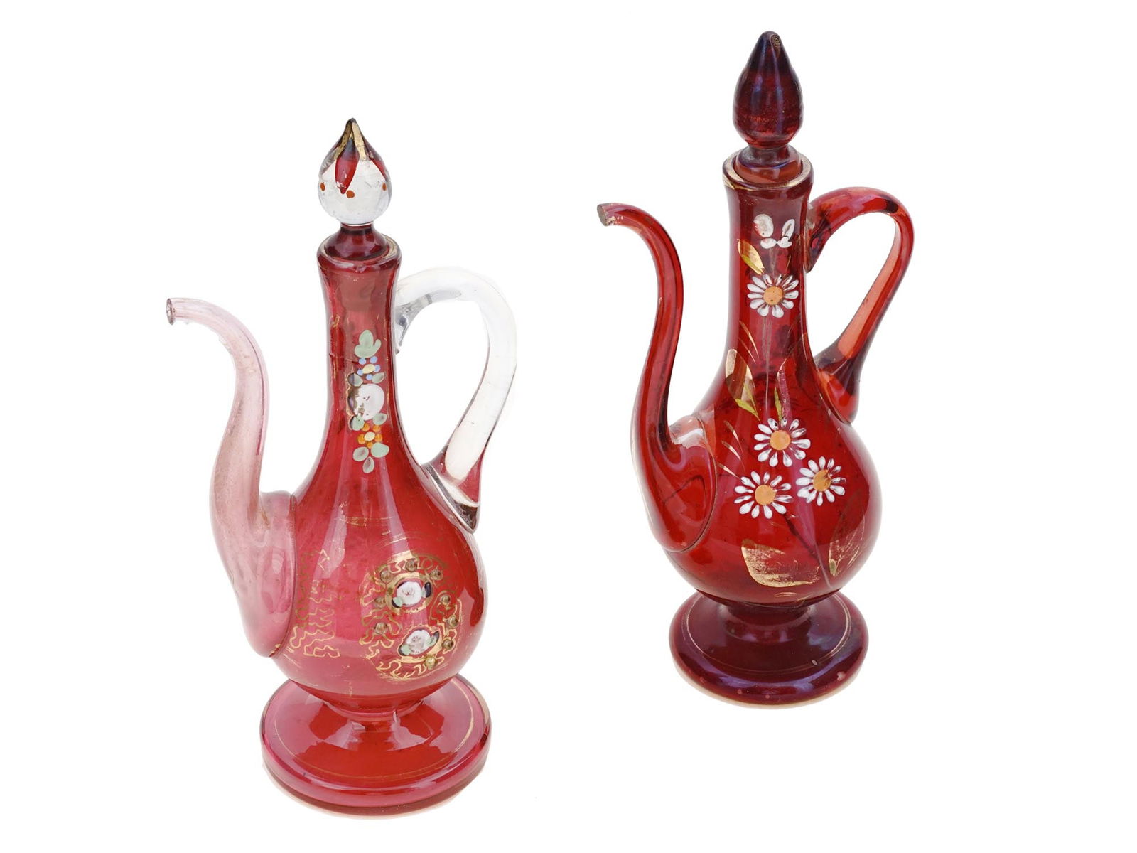 ANTIQUE BOHEMIAN RED GLASS JUGS FOR OTTOMAN MARKET (1 of 11)
