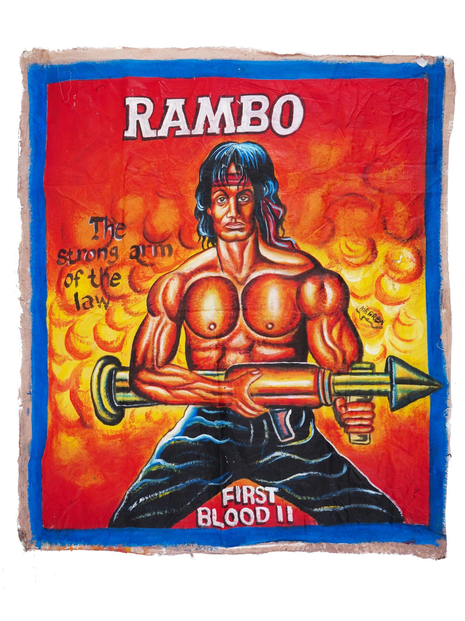 HAND PAINTED GHANAIAN WEST AFRICA MOVIE POSTER RAMBO (1 of 7)
