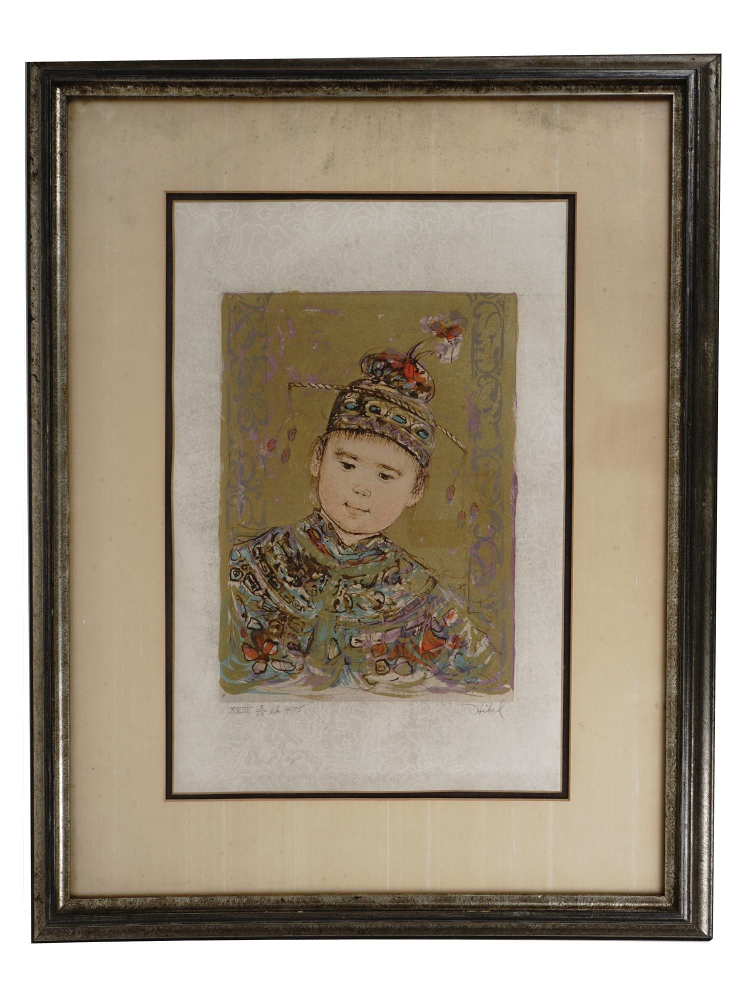 AMERICAN CHINESE BOY LITHOGRAPH PRINT EDNA HIBEL (1 of 7)