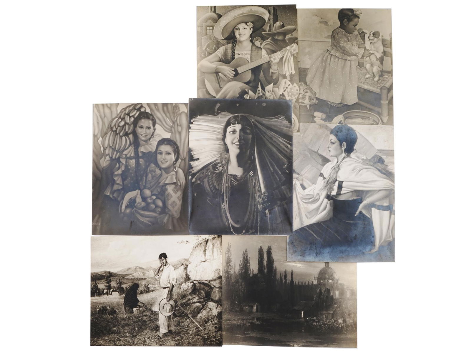 VINTAGE BLACK AND WHITE PHOTOGRAPHS OF MEXICAN ART (1 of 8)