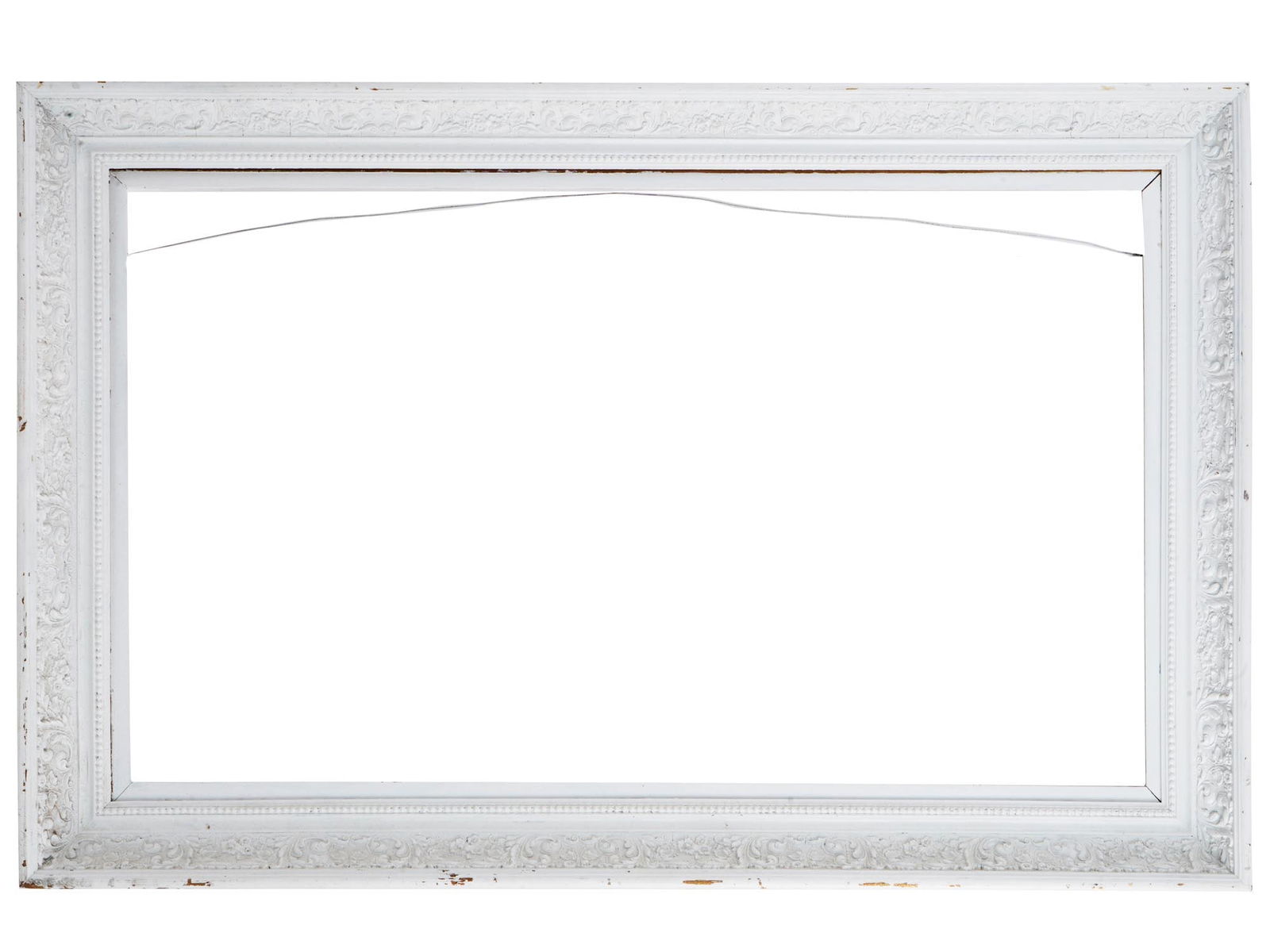 MID CENT SWEDISH ORNATE WHITE WOOD PICTURE FRAME (1 of 6)