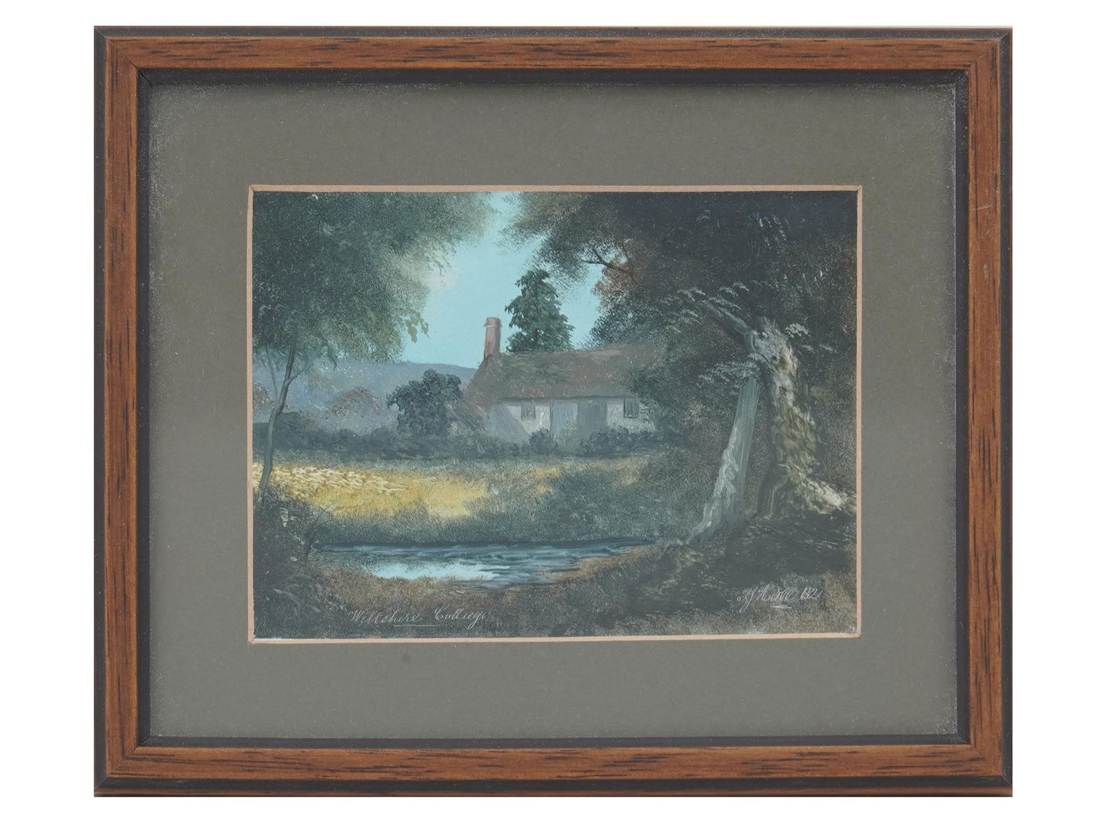 1982 MINIATURE LANDSCAPE PAINTING SIGNED KJ HOALL (1 of 5)