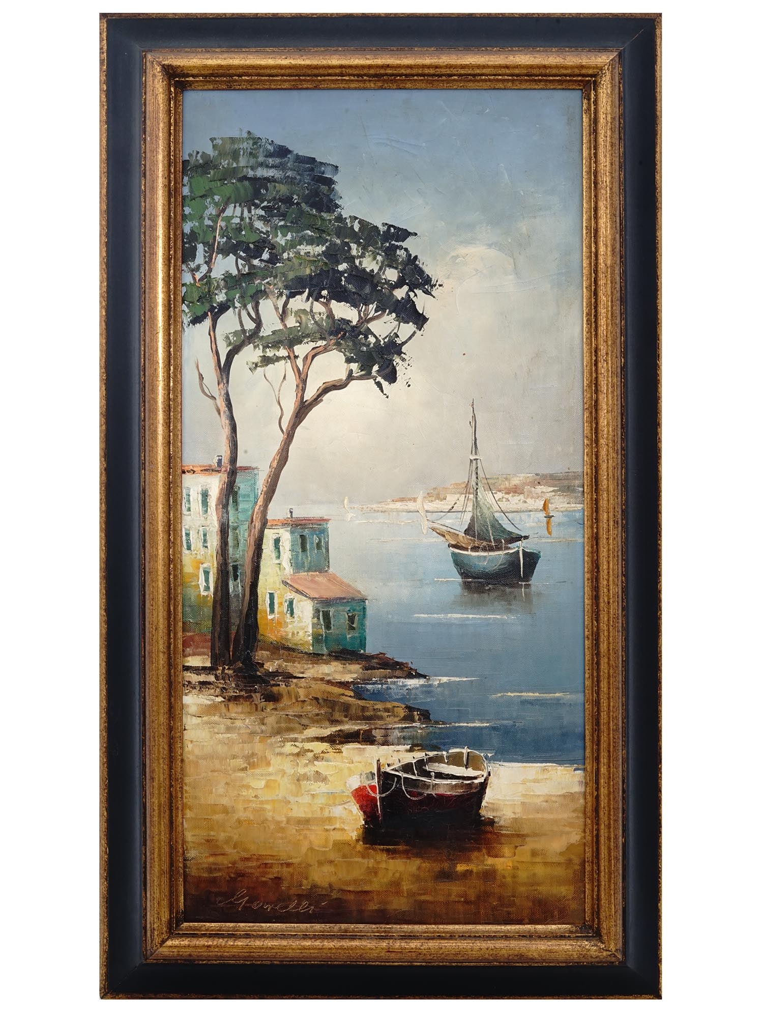 MID CENTURY SEA LANDSCAPE OIL PAINTING BY GORELLI (1 of 4)