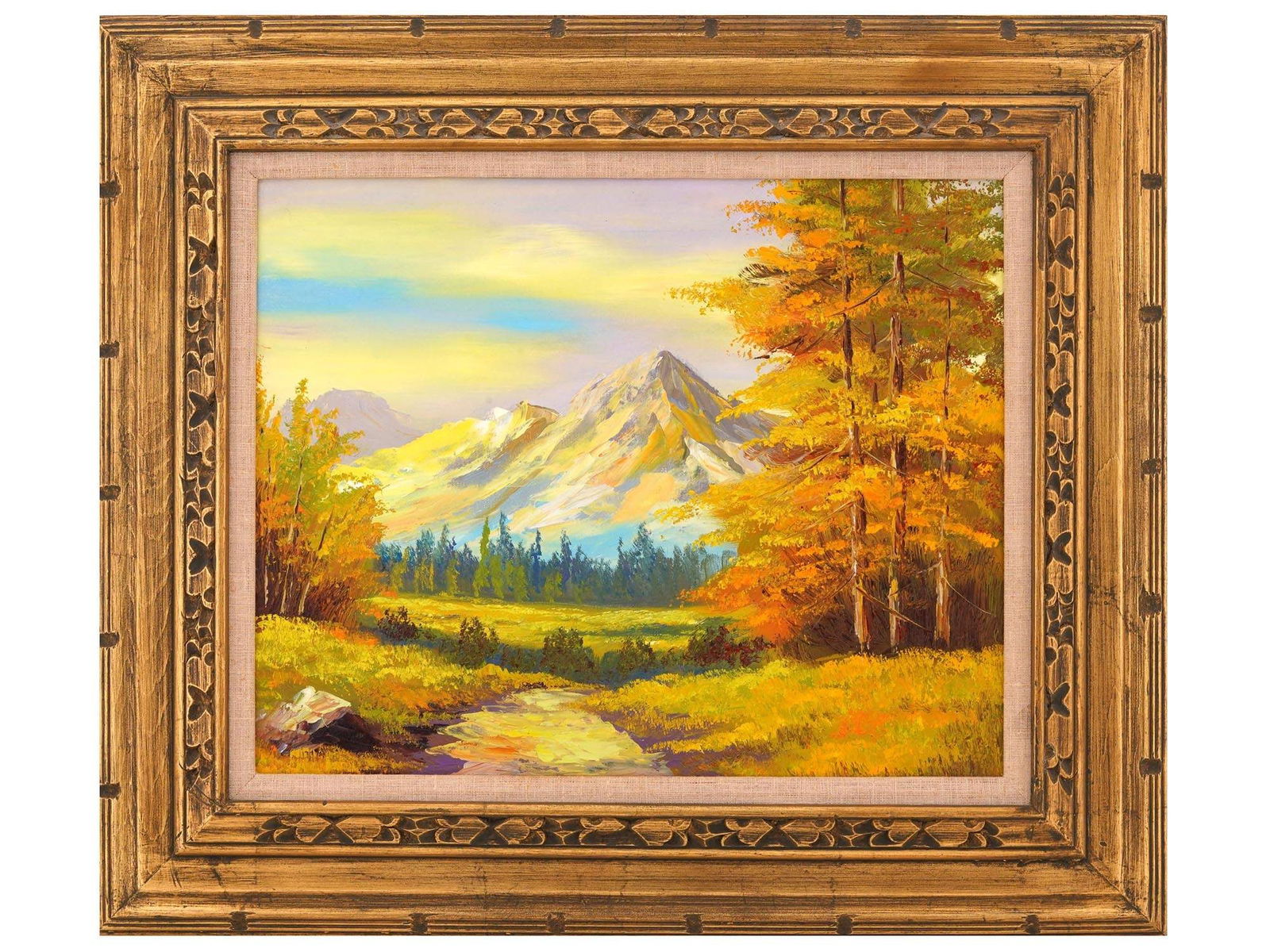 MID CENTURY AMERICAN LANDSCAPE PAINTING UNSIGNED (1 of 4)