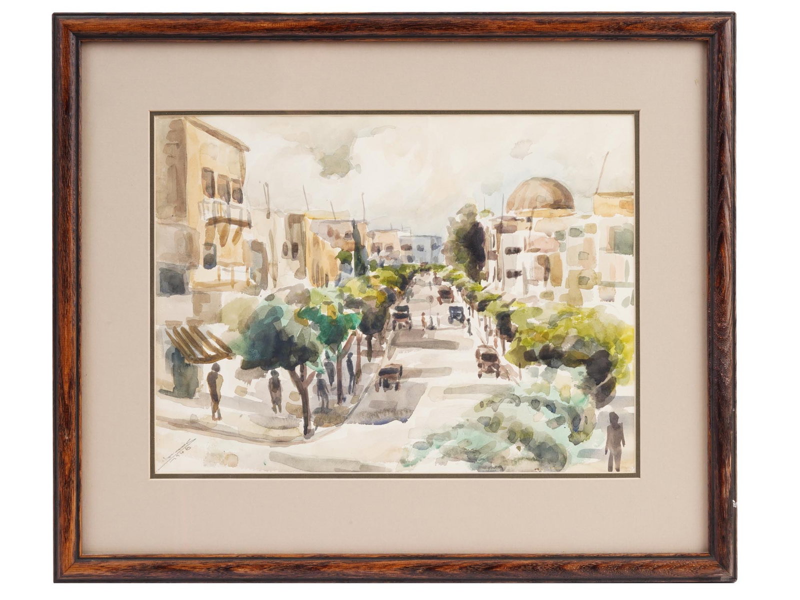CITY SCAPE WATERCOLOR PAINTING SIGNED BY ARTIST (1 of 4)