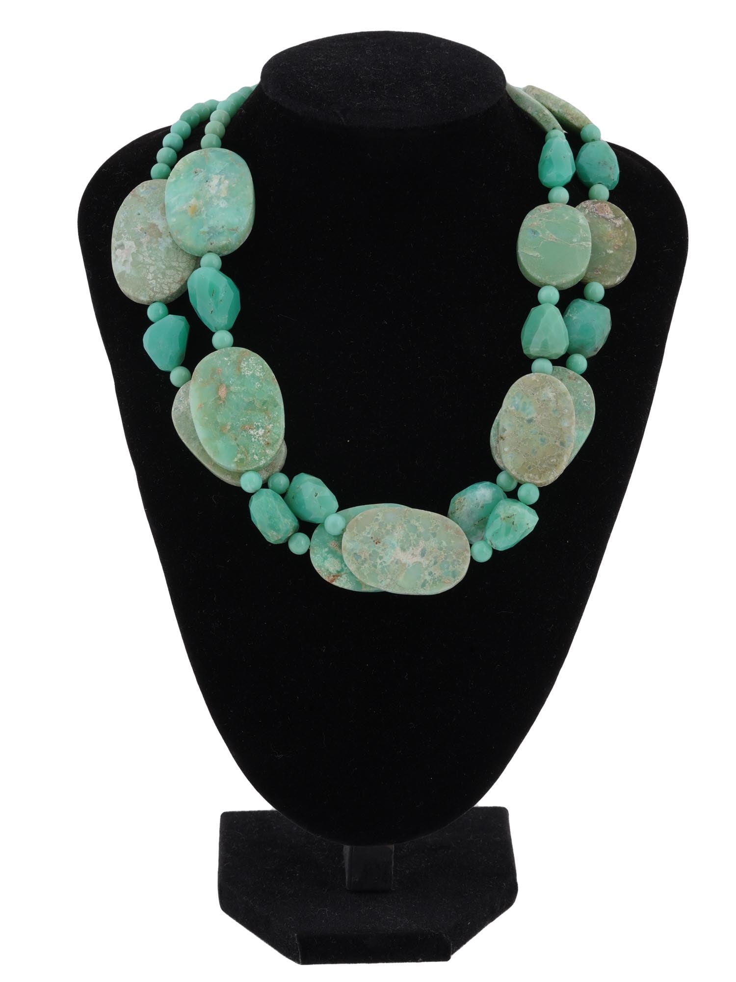 TURQUOISE BEADED NECKLACE WITH GEORGE V COIN CLASP (1 of 5)