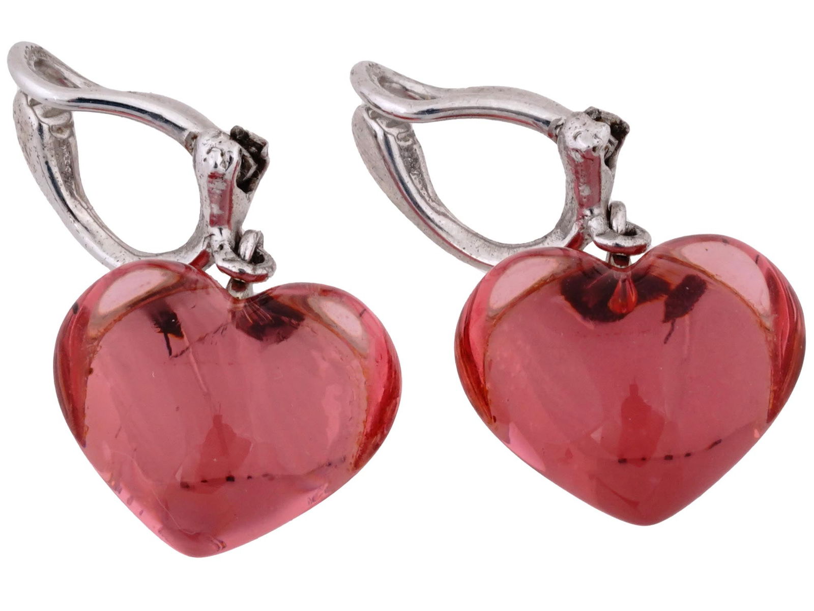 BACCARAT BABY COEUR TOURMALINE HEART CLIP ON EARRINGS (1 of 4)